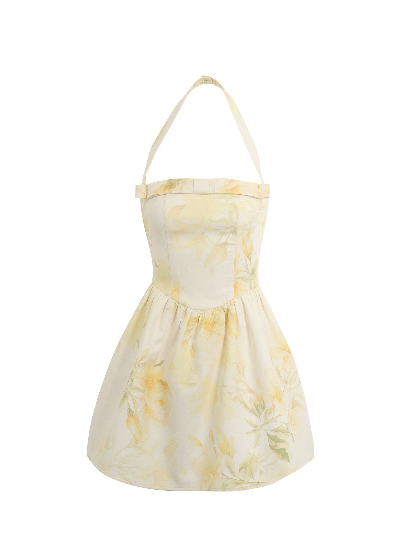 Jean Soo Hanging Neck Printed Fluffy dress