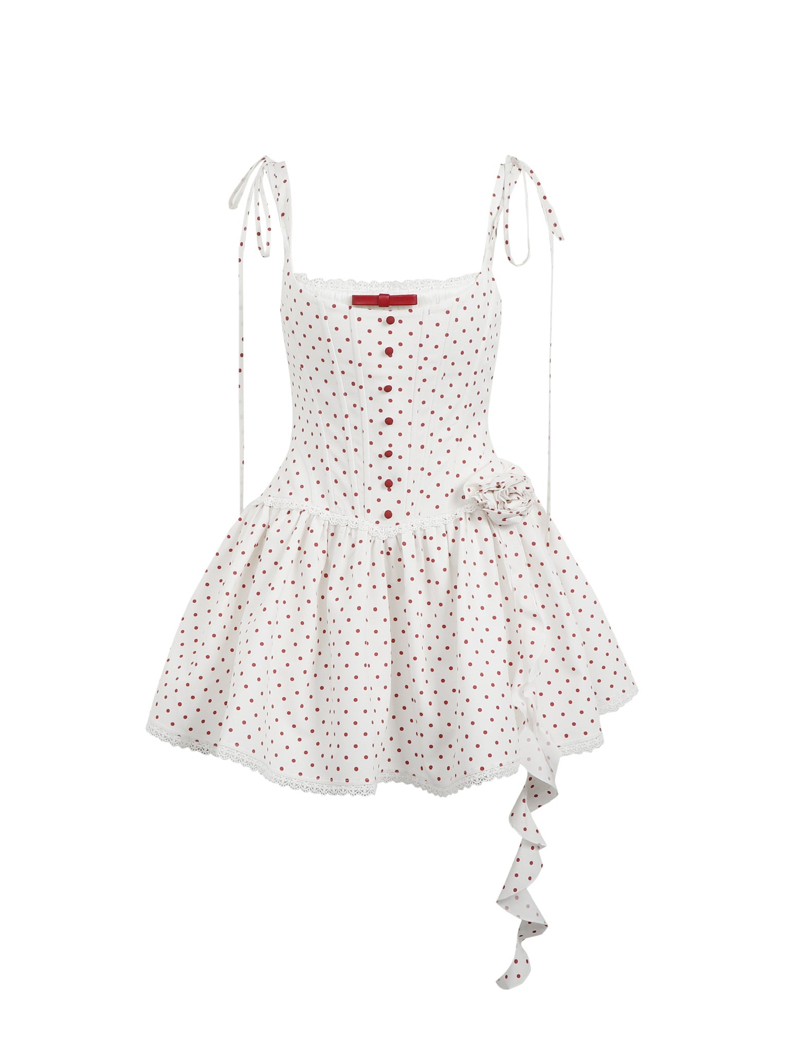 Jean Soo retro poldot fishbone suspender fluffy dress