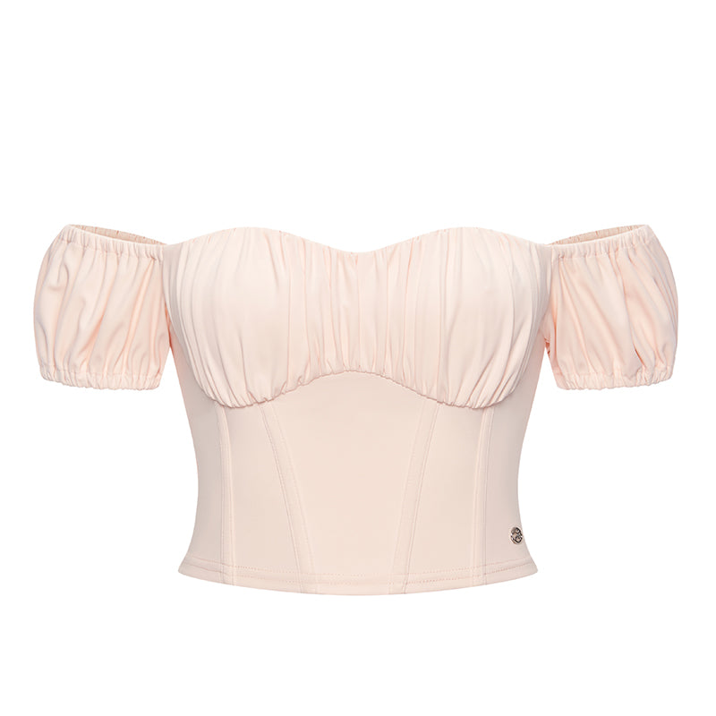SHEERLUCK TZ25602 Off shoulder corset top + skirt set (2color)