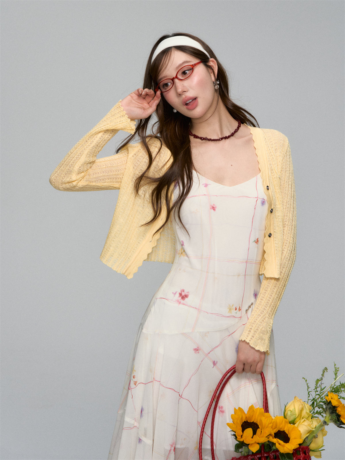 AsGony ASG25160 Chiffon floral irregular camisole dress