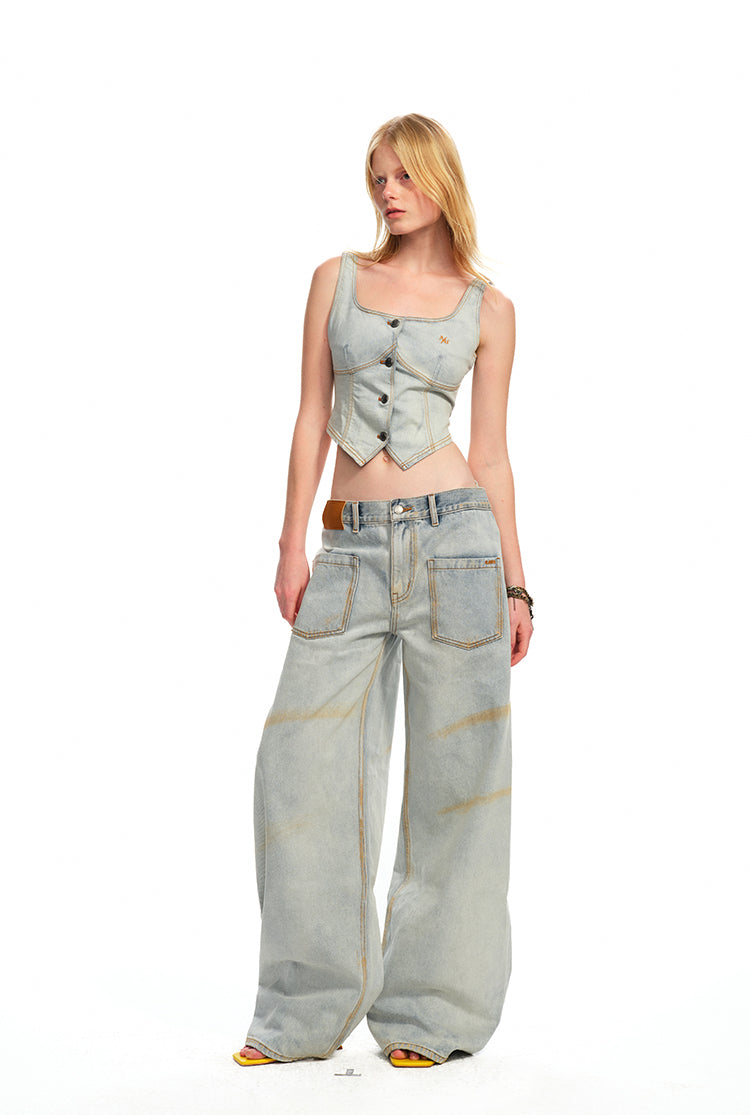 NAWS K021225 Ceramic denim burlap pants