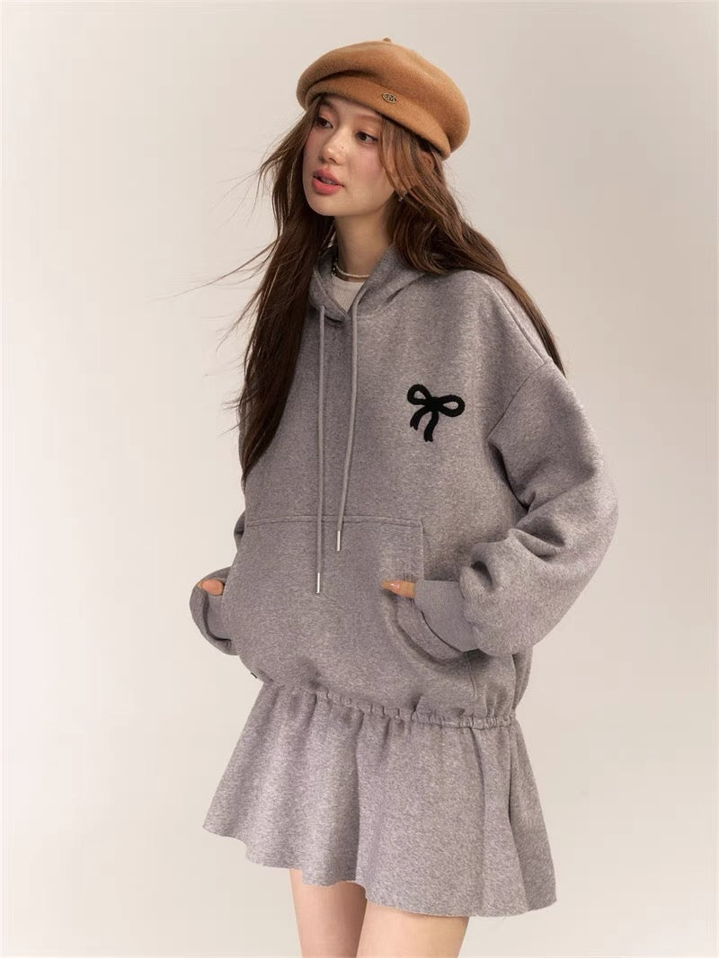 AsGony ASG24630 Hoodie Dress(2color)