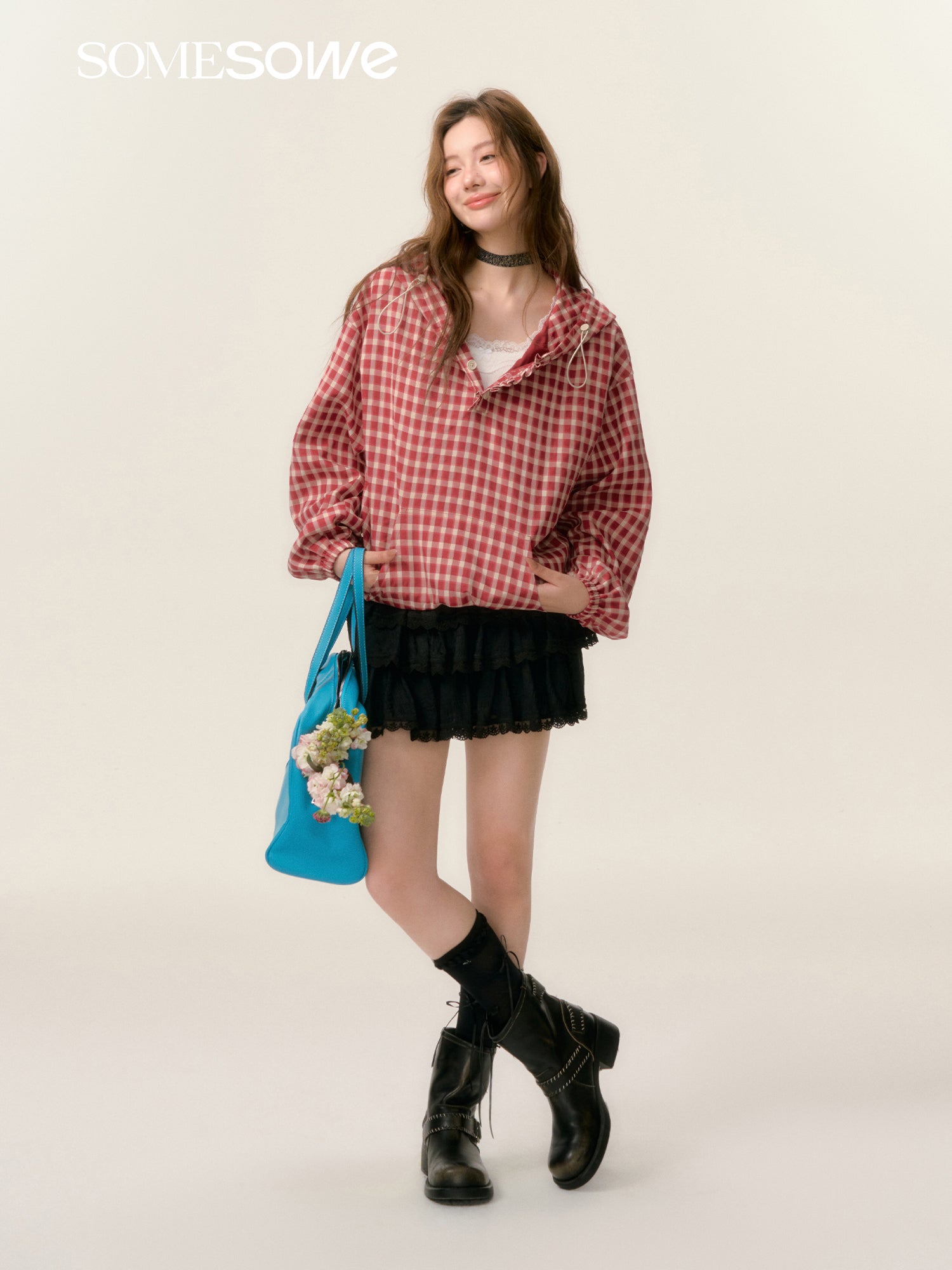 SOMESOWE S2508021 Lace lace fluffy skirt(2color)