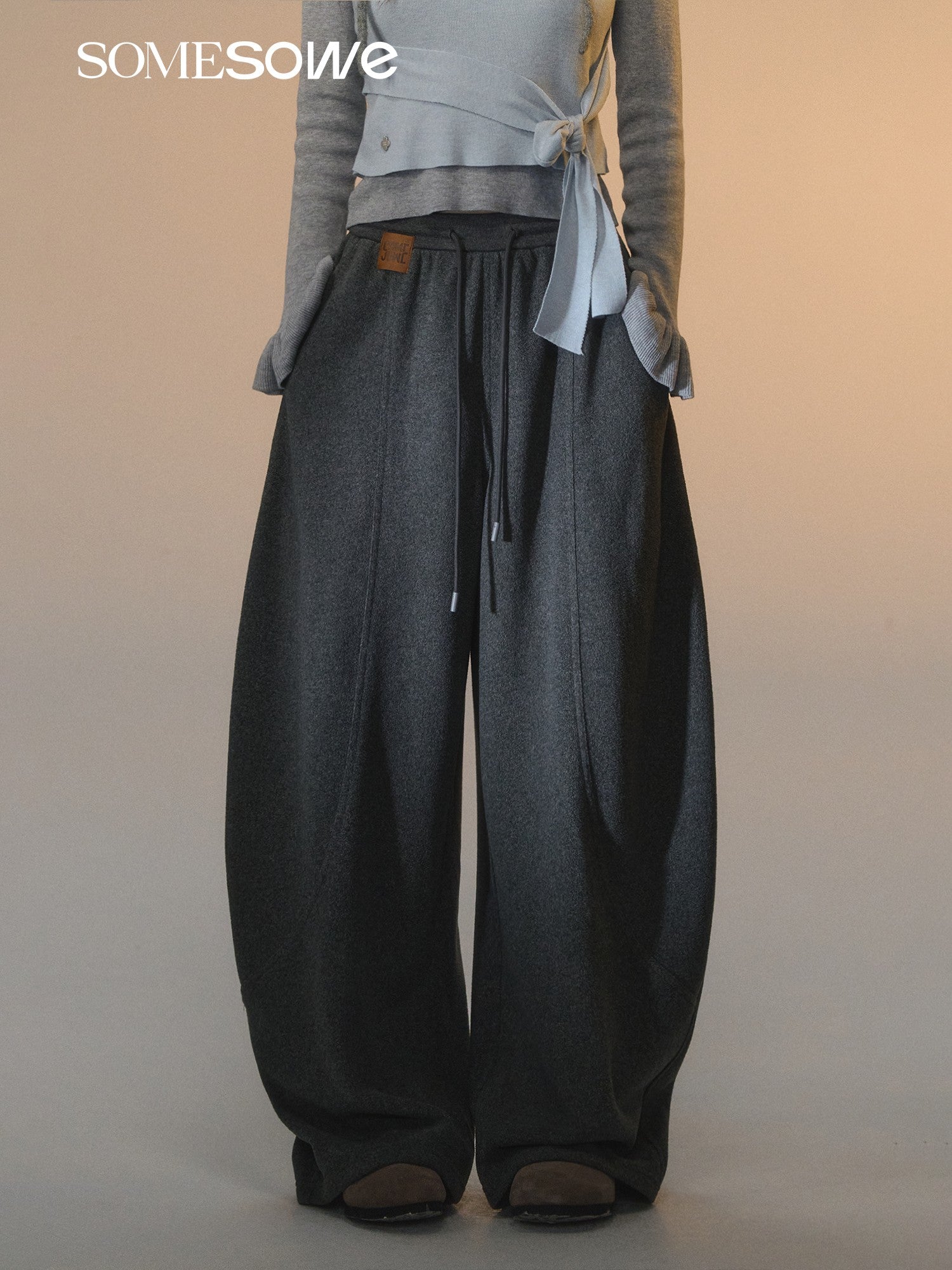 SOMESOWE S2508264 Polar fleece curved knife casual pants