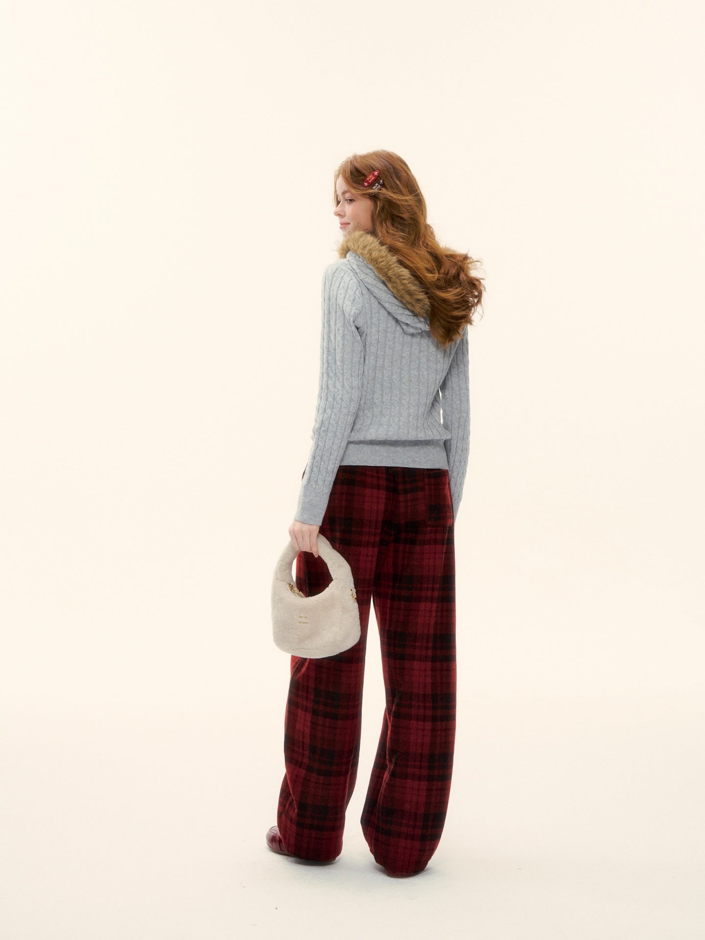 AsGony ASG25624 Woolen Twisted Woolen Collar Pullover Knitted Sweater