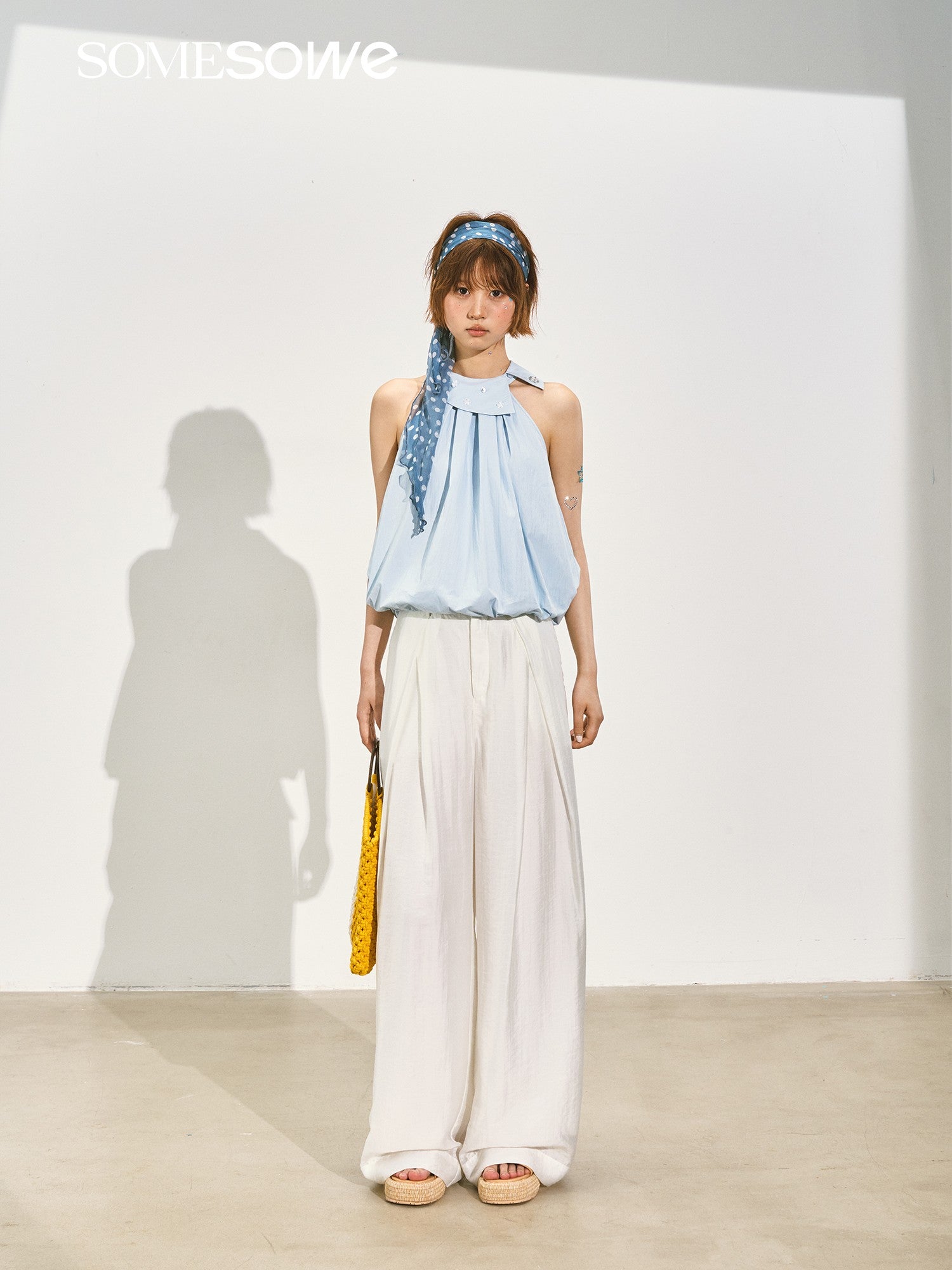 SOMESOWE S2508125 Pearlescent organza cool trousers (3color)