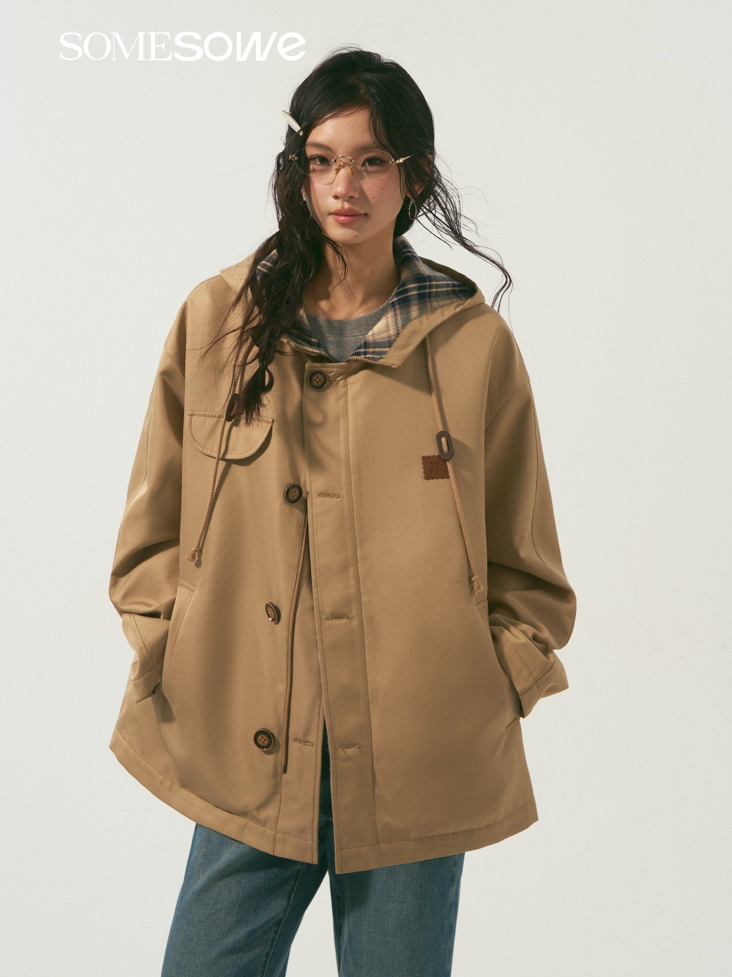 SOMESOWE S2508334 Double sided hooded jacket