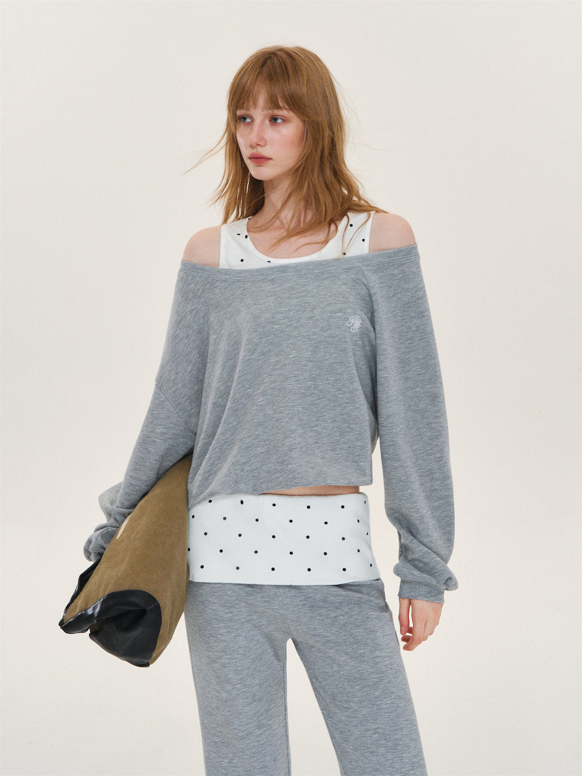 Asgony ASG26575&ASG26576 Polka-Dot Casual Set