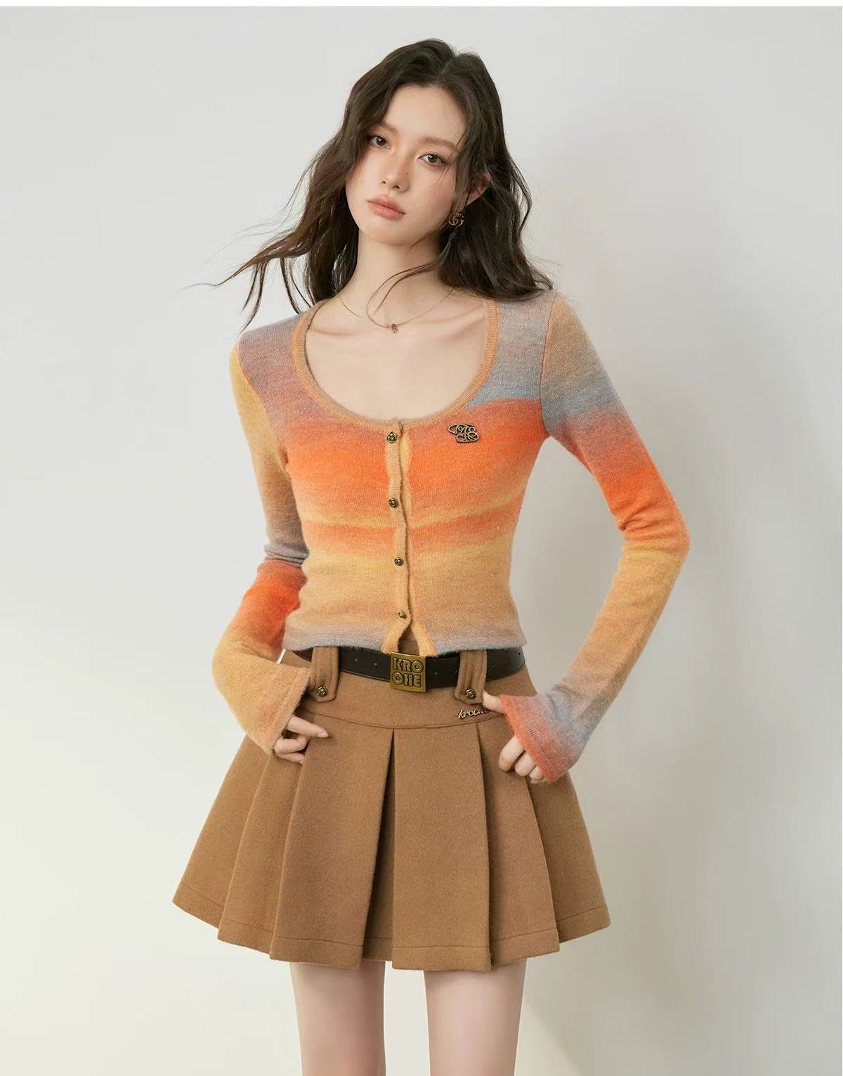 Kroche Sale Gradient Knitted Bottom Top (2color)