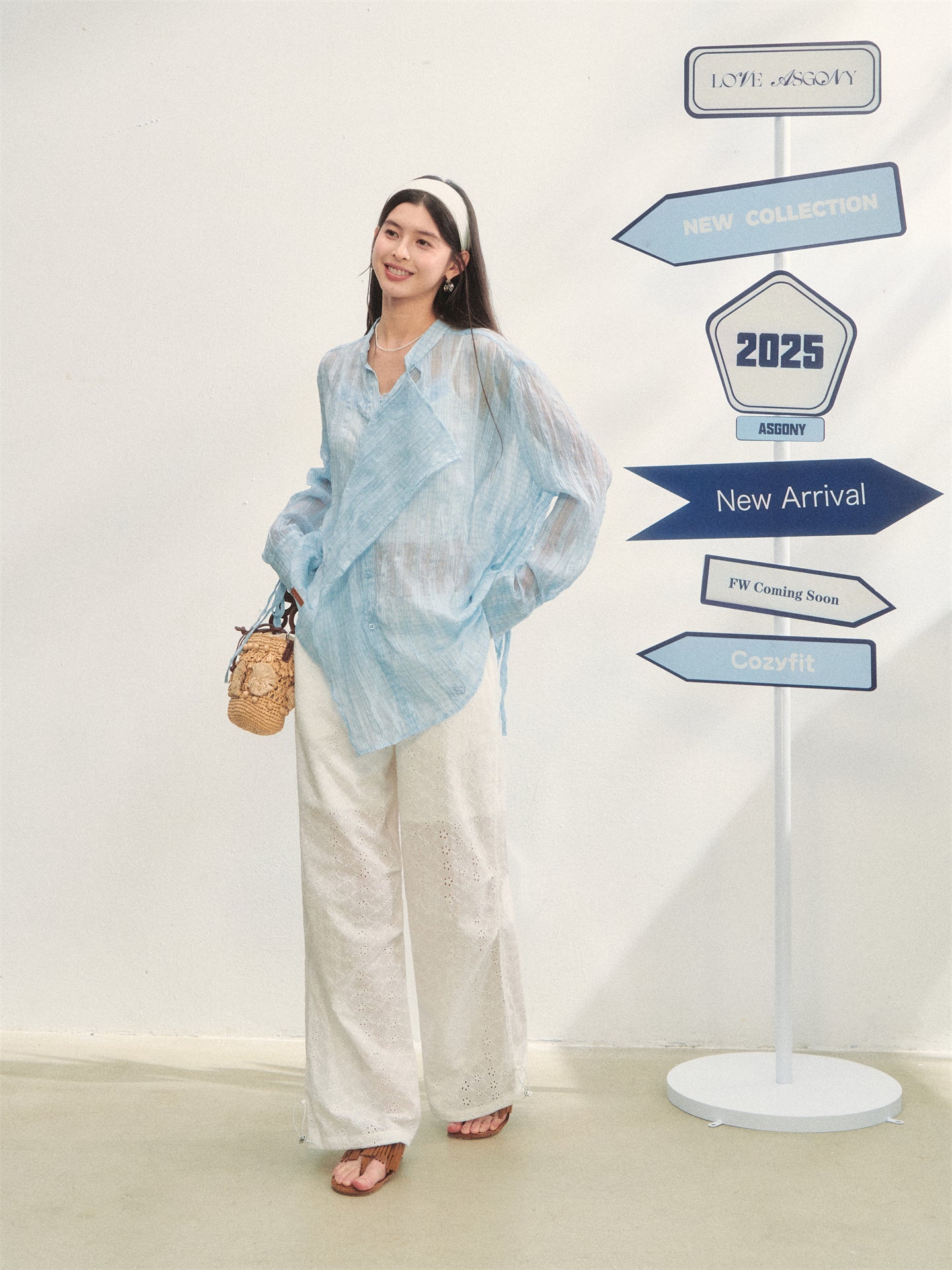 AsGony ASG25285 Irregular texture sunscreen shirt (2color)