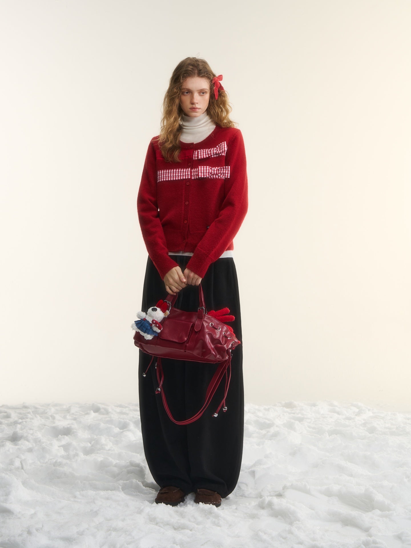 AsGony ASG25554 Fluffy curved knife casual glutinous rice pants