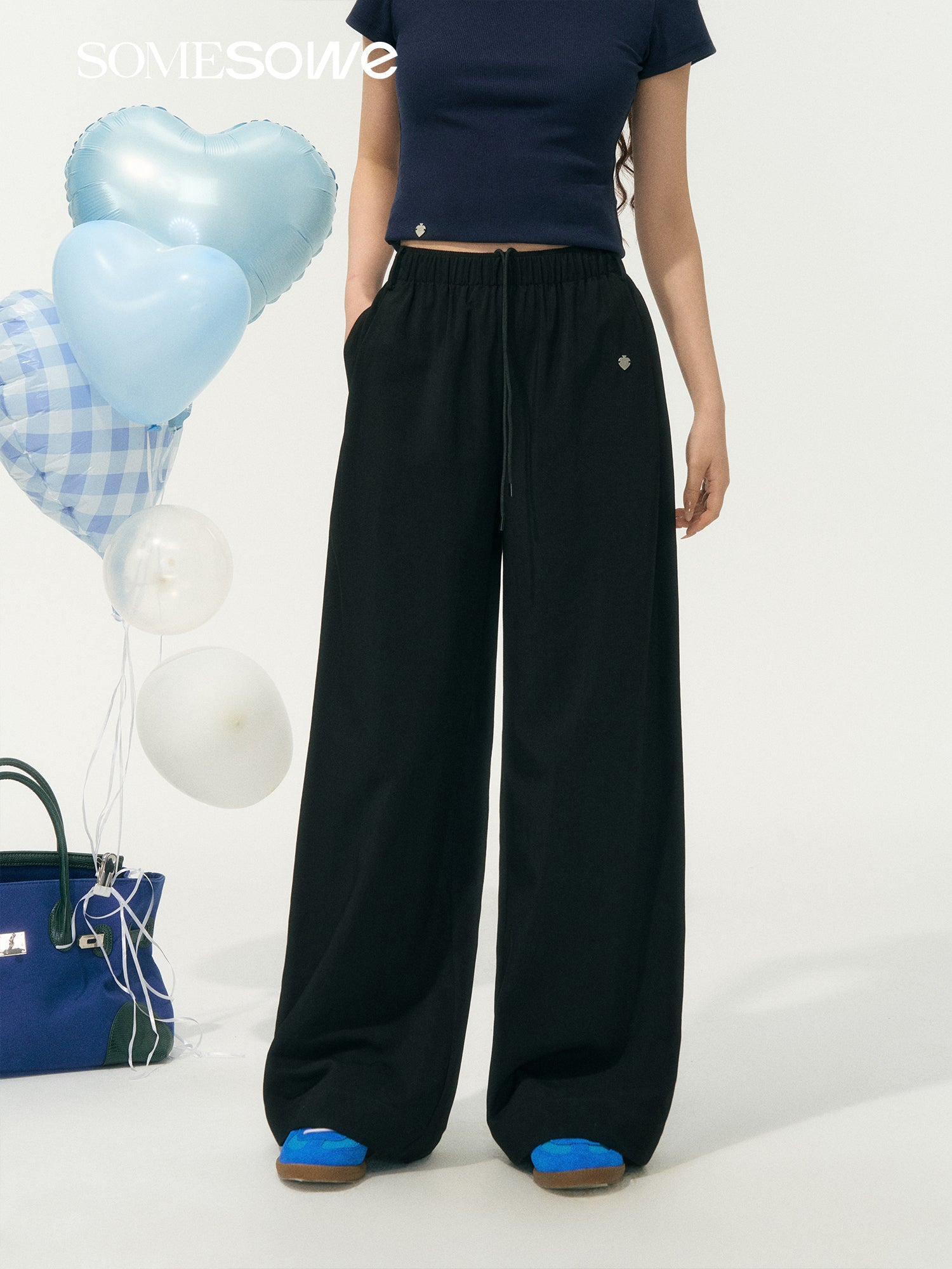SOMESOWE S2508062 Lace up drape pants