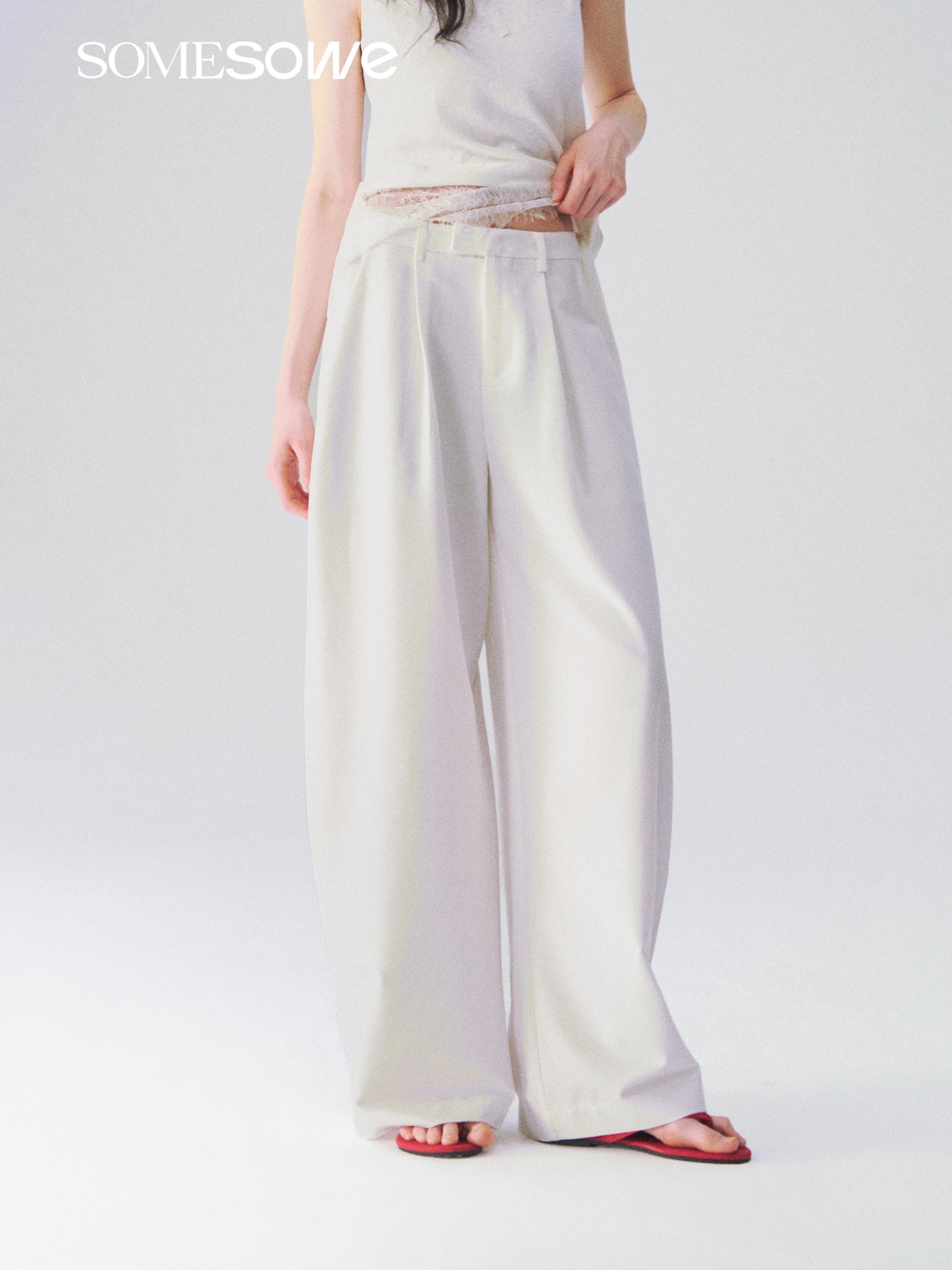 SOMESOWE S2609101 Loose casual versatile curved knife pants