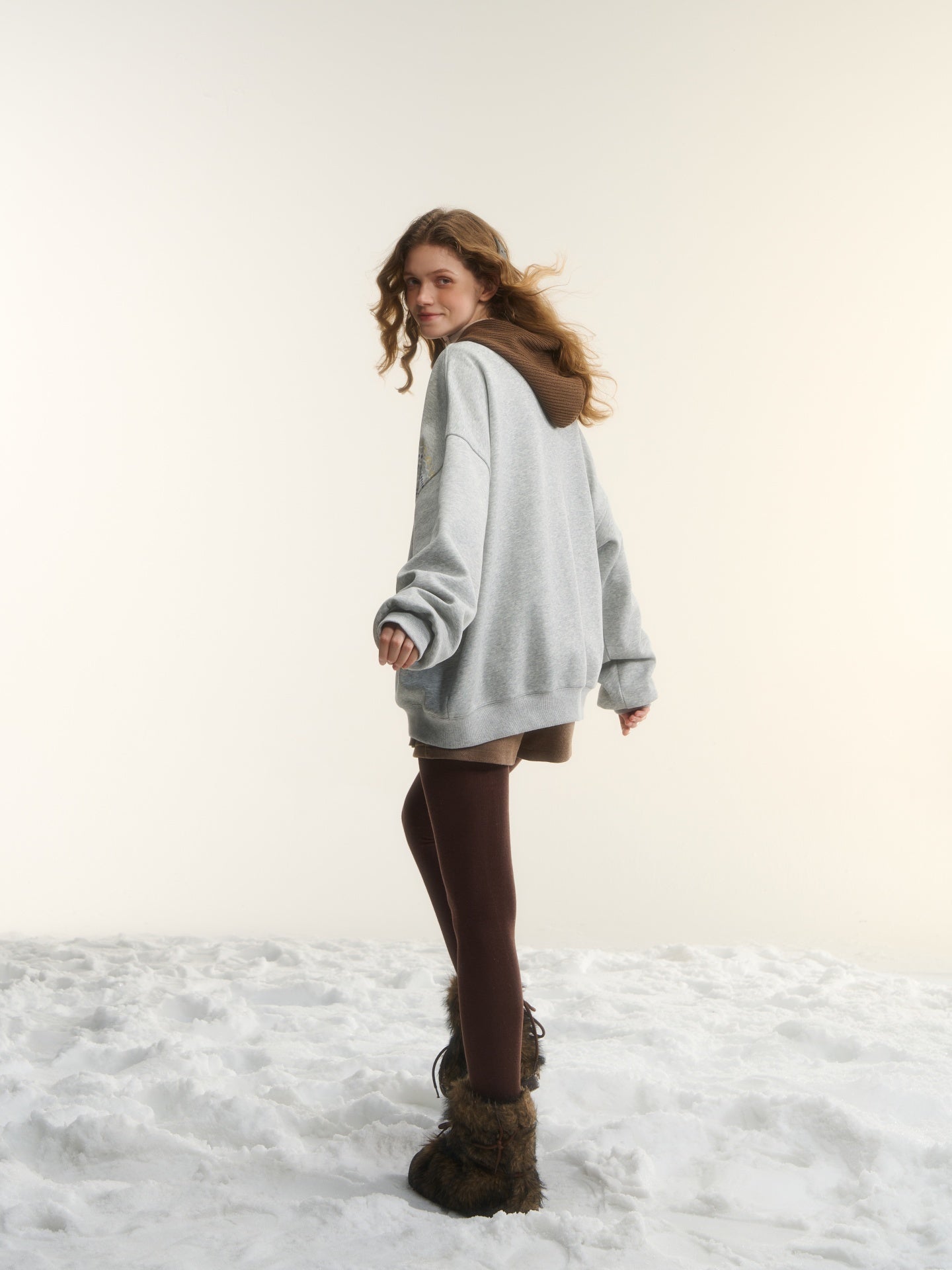 AsGony ASG25545 Fel Island printed casual hooded sweatshirt