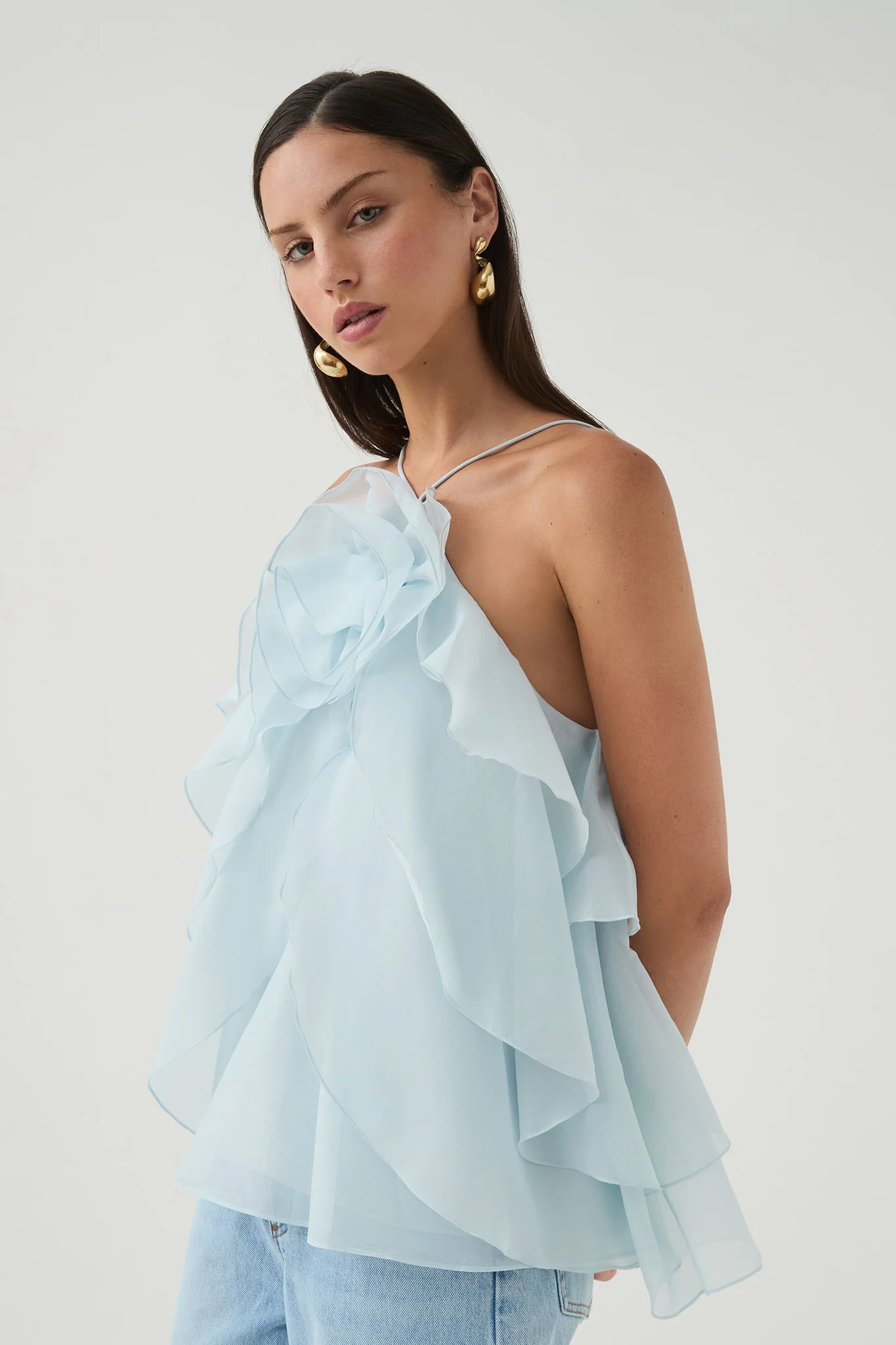 Aje Pandorea Layered Top (Silver blue)