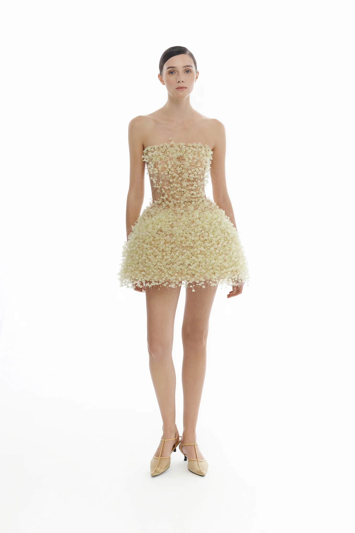 Montsand Flowers Mini Dress-Lime