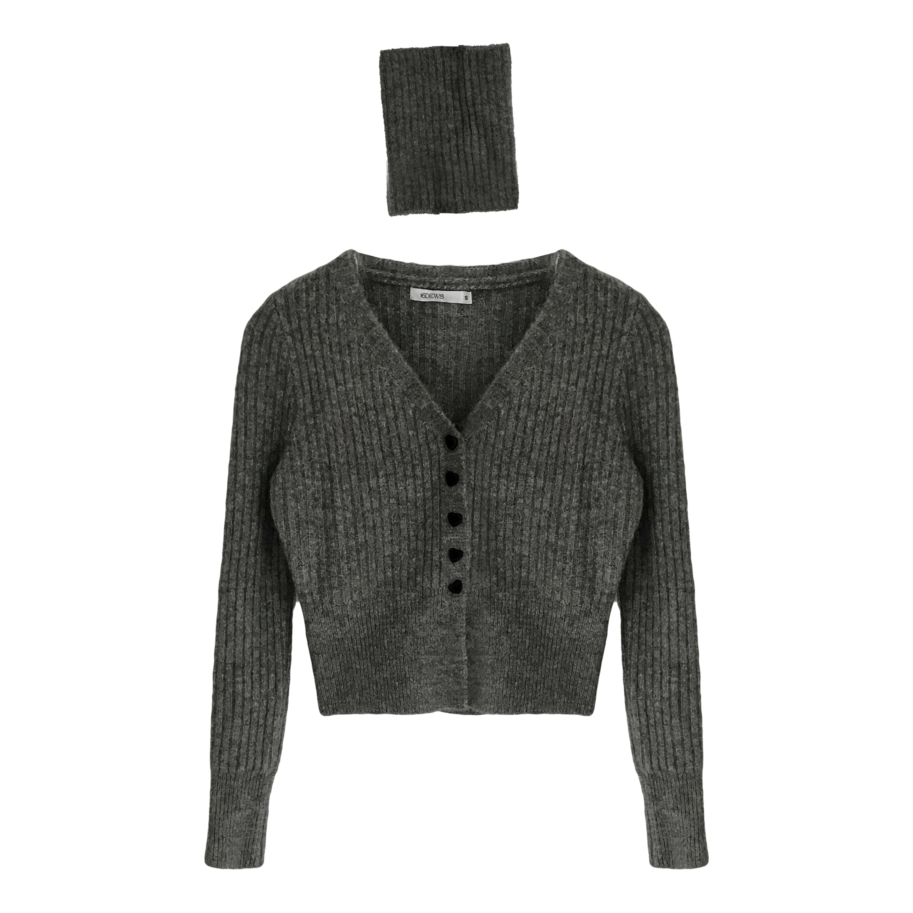 16DEWS 16D23333 V-neck knitted cardigan + pants set (2color)
