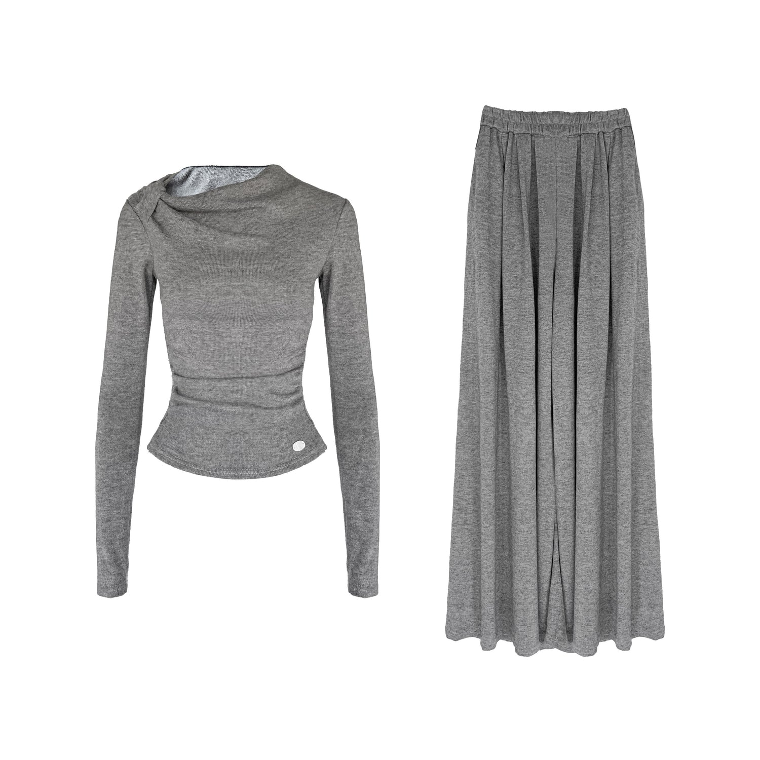 16DEWS 16D24268 Irregular pleated top + pants set