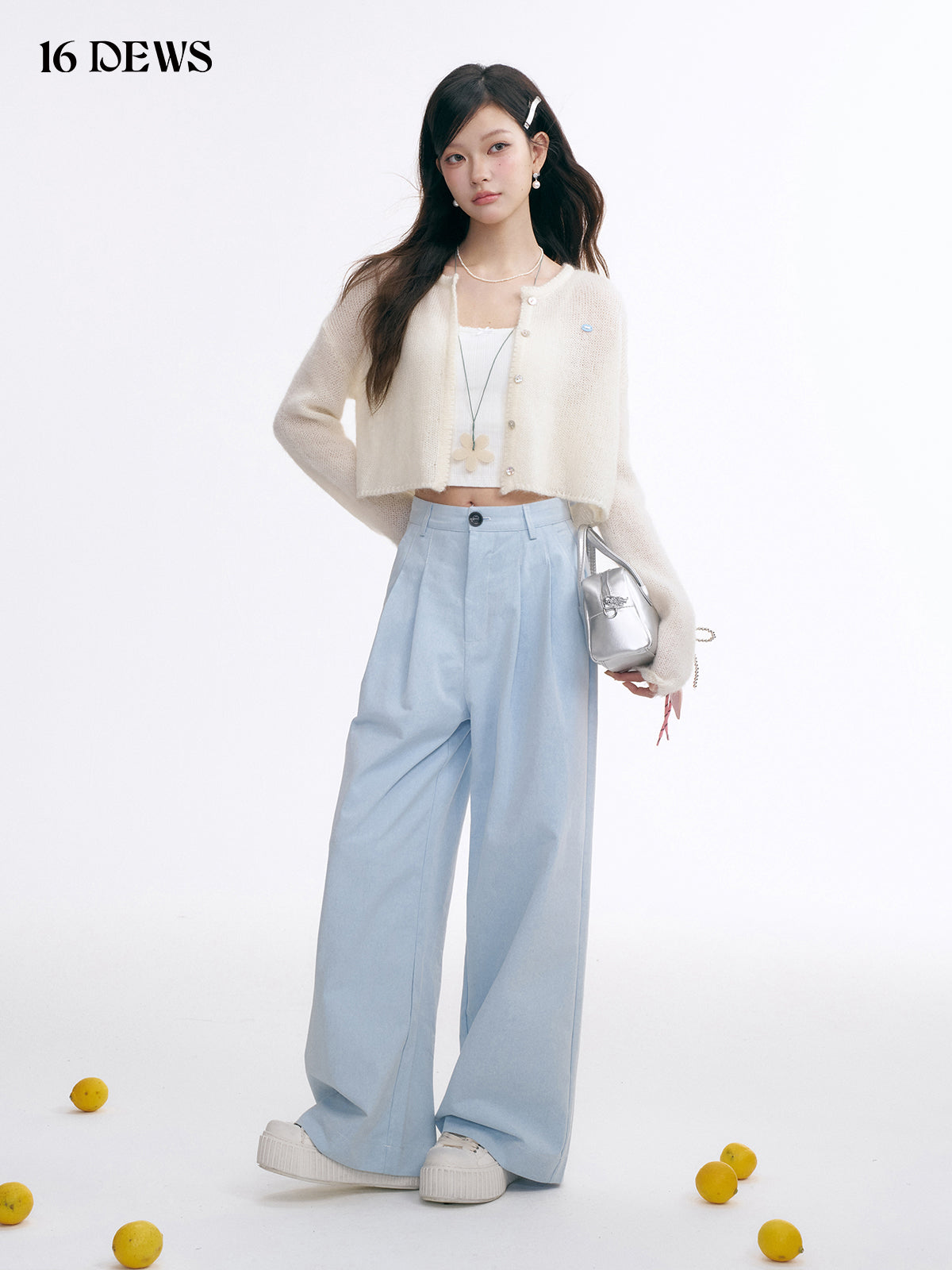 16DEWS 16D25001 Round neck knitted cardigan