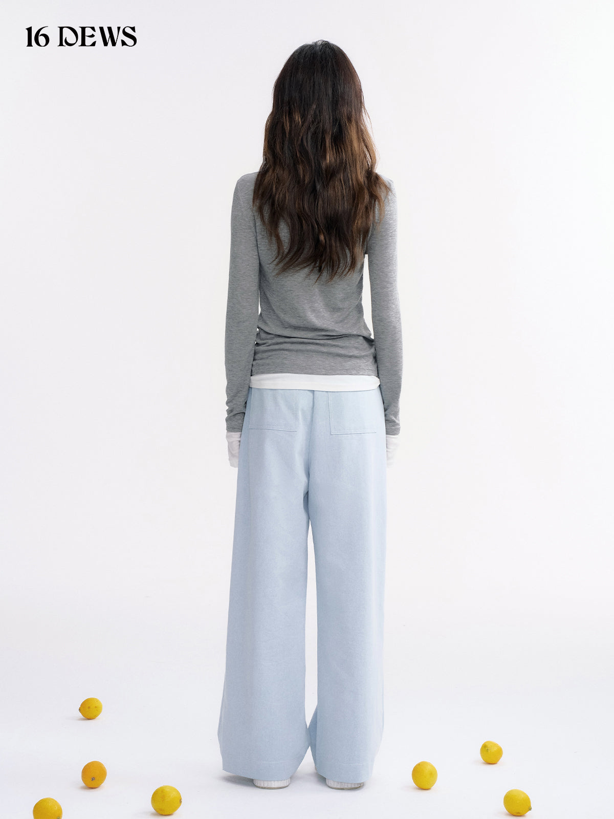 16DEWS 16D25002 Slim fit long sleeved tops with shawl (2color)