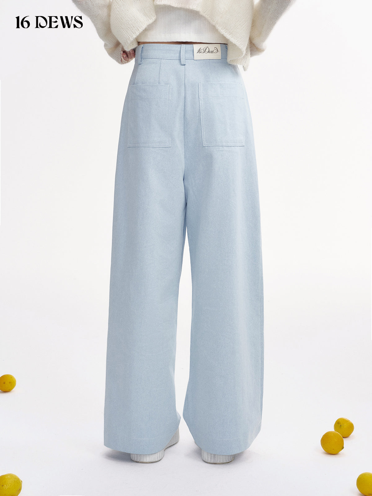 16DEWS 16D25003 Casual high waisted straight wide-leg pants