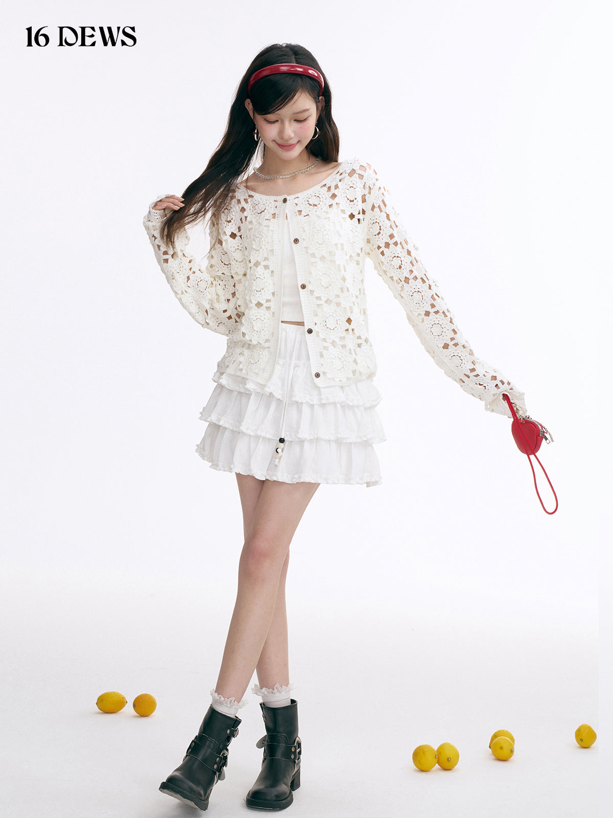 16DEWS 16D25014 Lace tiered skirt