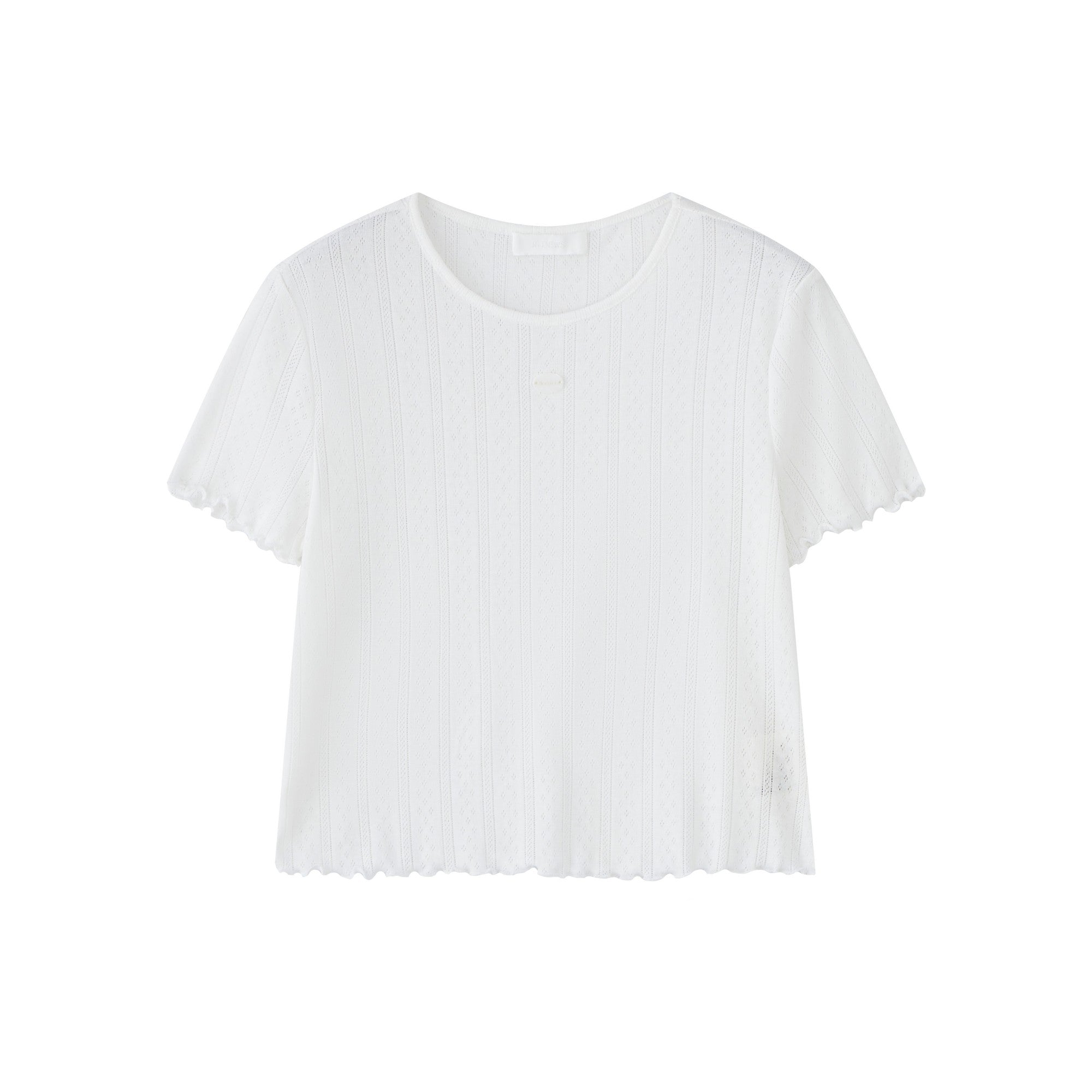 16DEWS 16D25140&16D25141 Lace short sleeved T-shirt + pleated bow vest