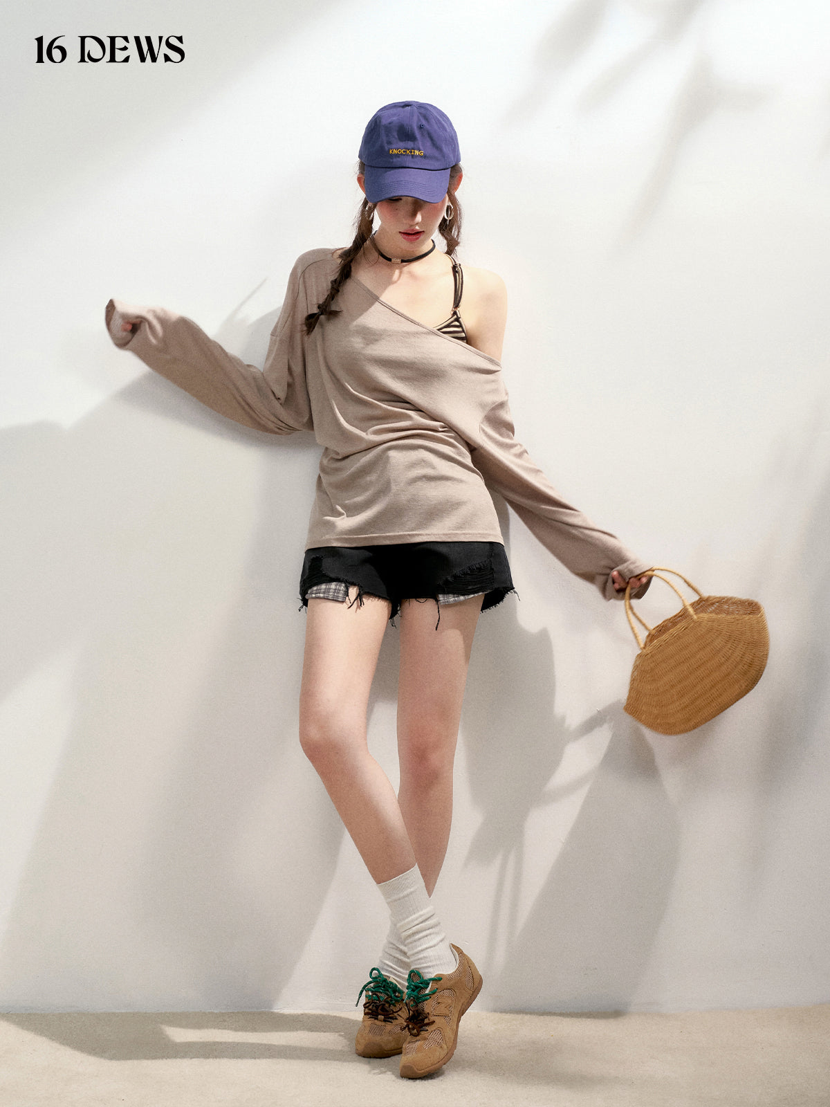16DEWS 16D25198 Loose long sleeved top (2color)