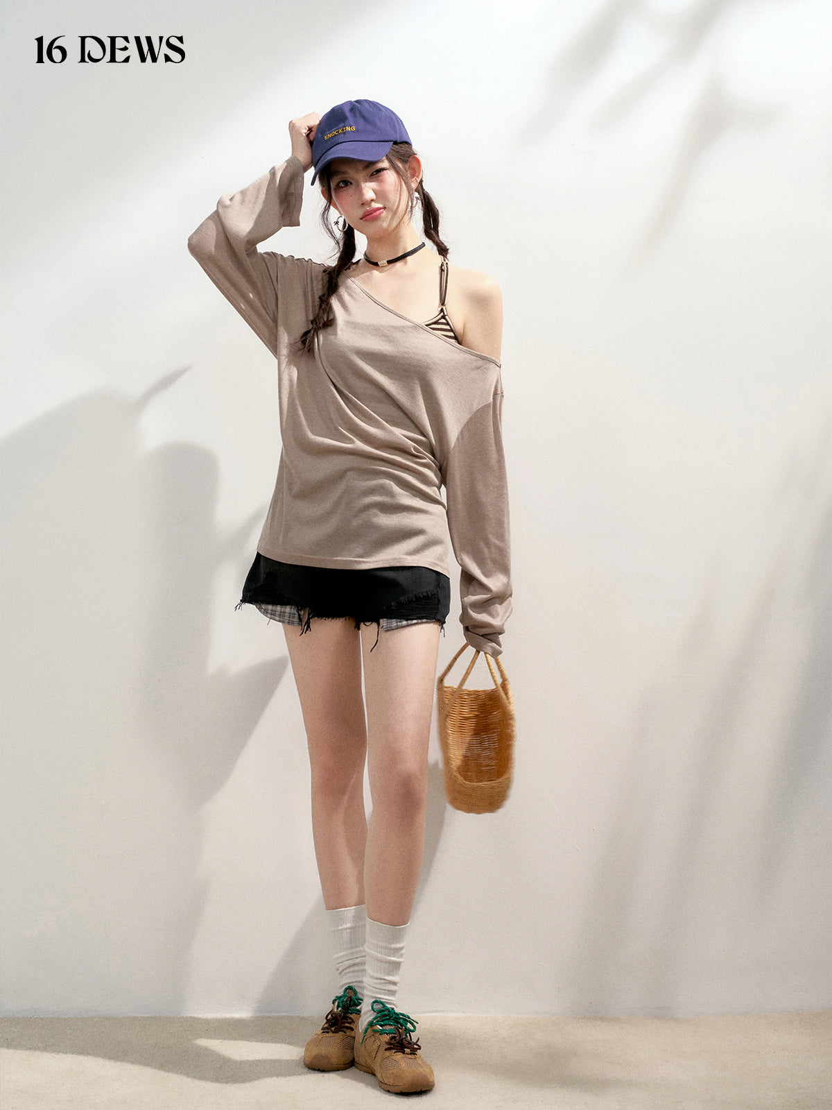 16DEWS 16D25198 Loose long sleeved top (2color)
