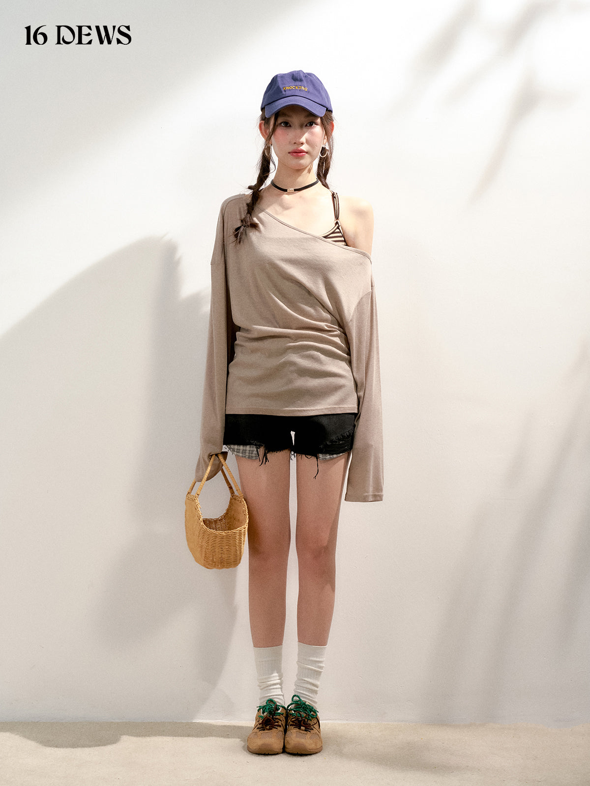 16DEWS 16D25198 Loose long sleeved top (2color)