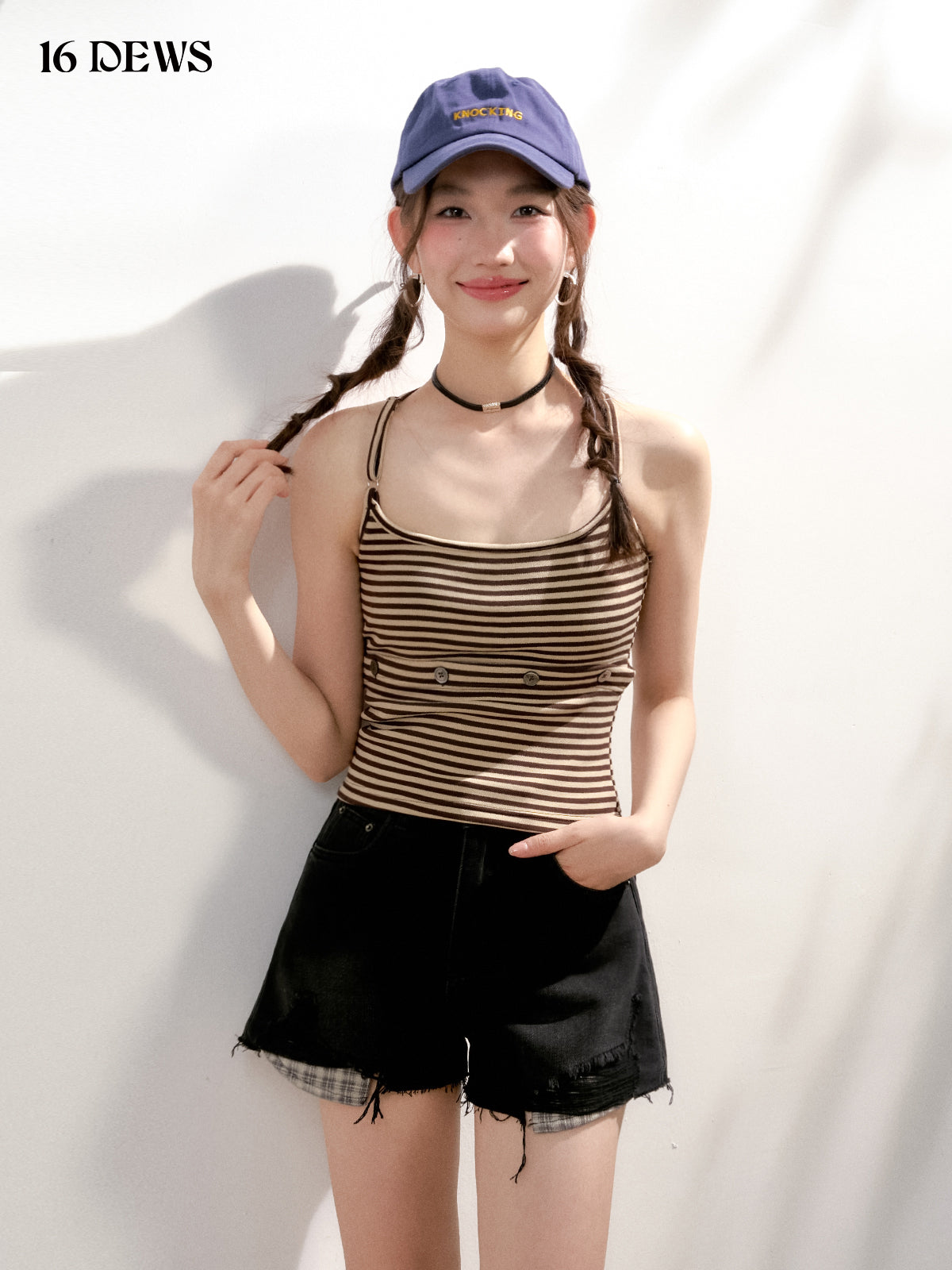 16DEWS 16D25199 Detachable button design camisole
