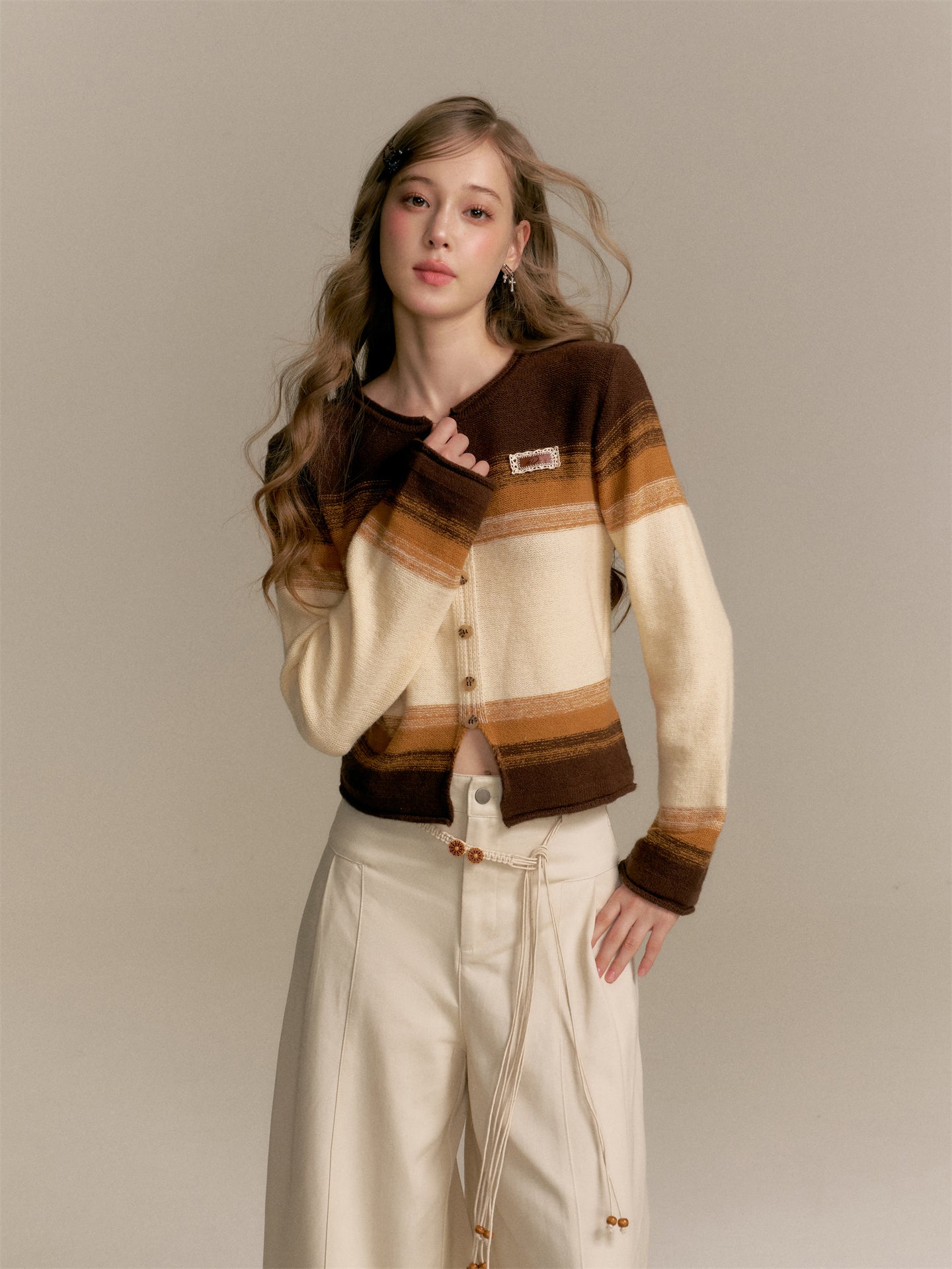 16DEWS 16D25288&16D25290 Gradient wool sweater + pants set