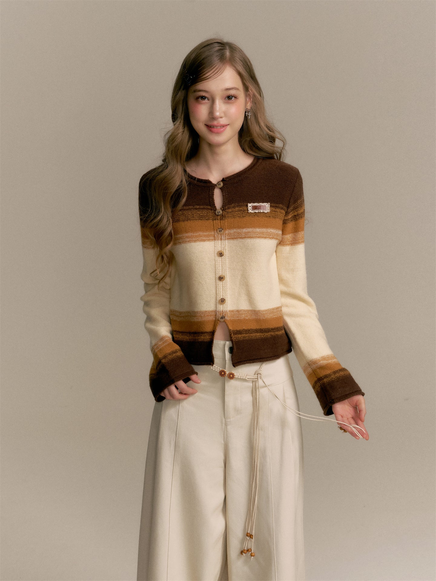16DEWS 16D25288&16D25290 Gradient wool sweater + pants set