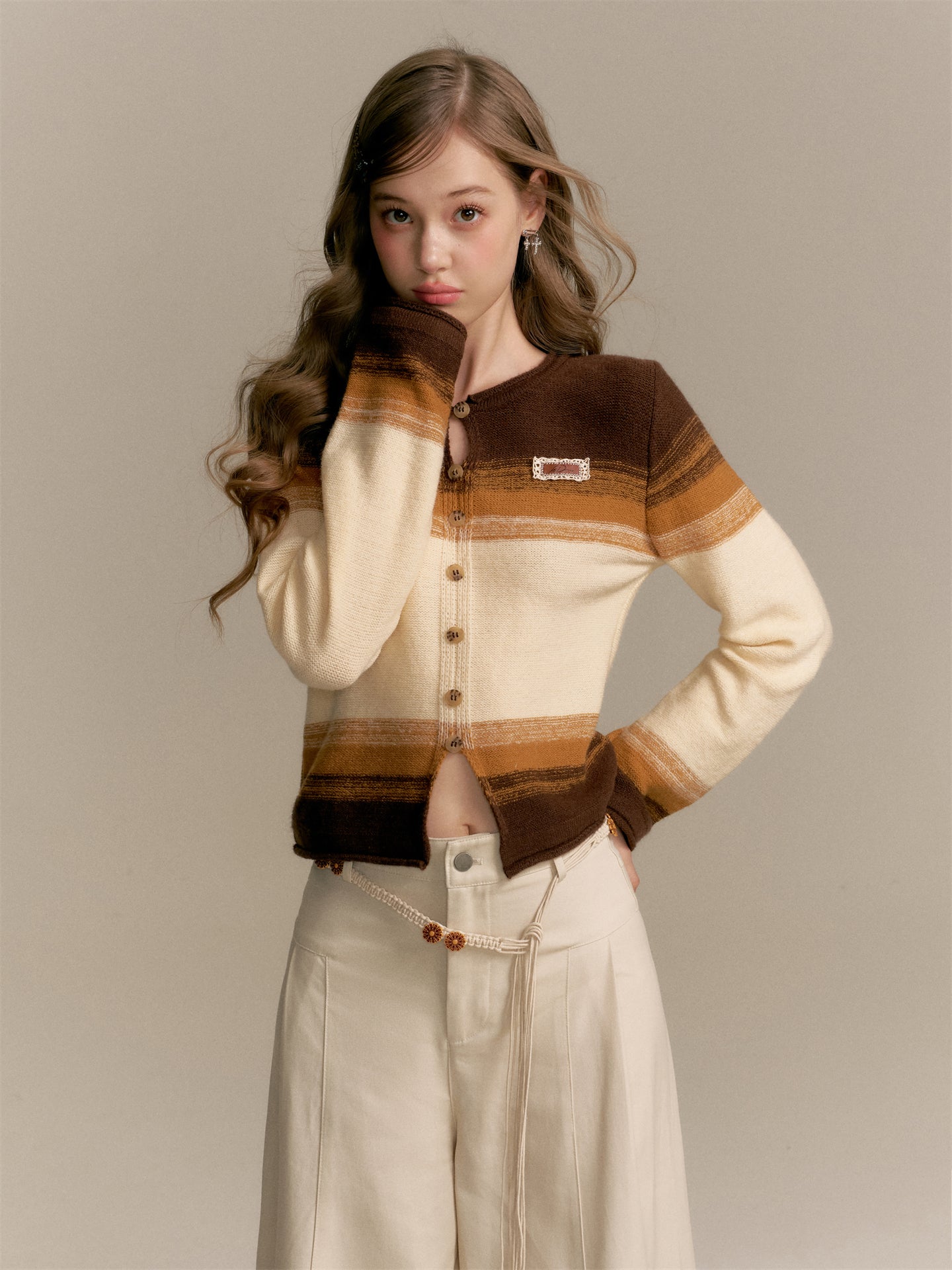 16DEWS 16D25288&16D25290 Gradient wool sweater + pants set