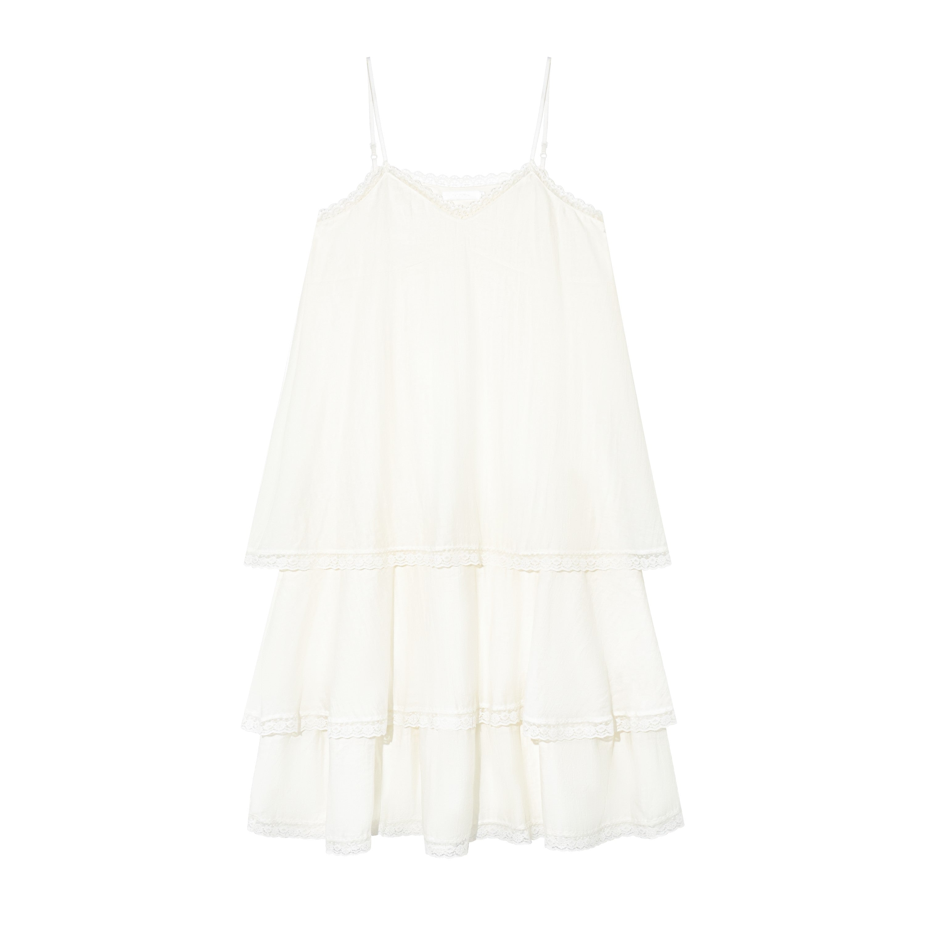 16DEWS 16D25319 Lace patchwork camisole dress