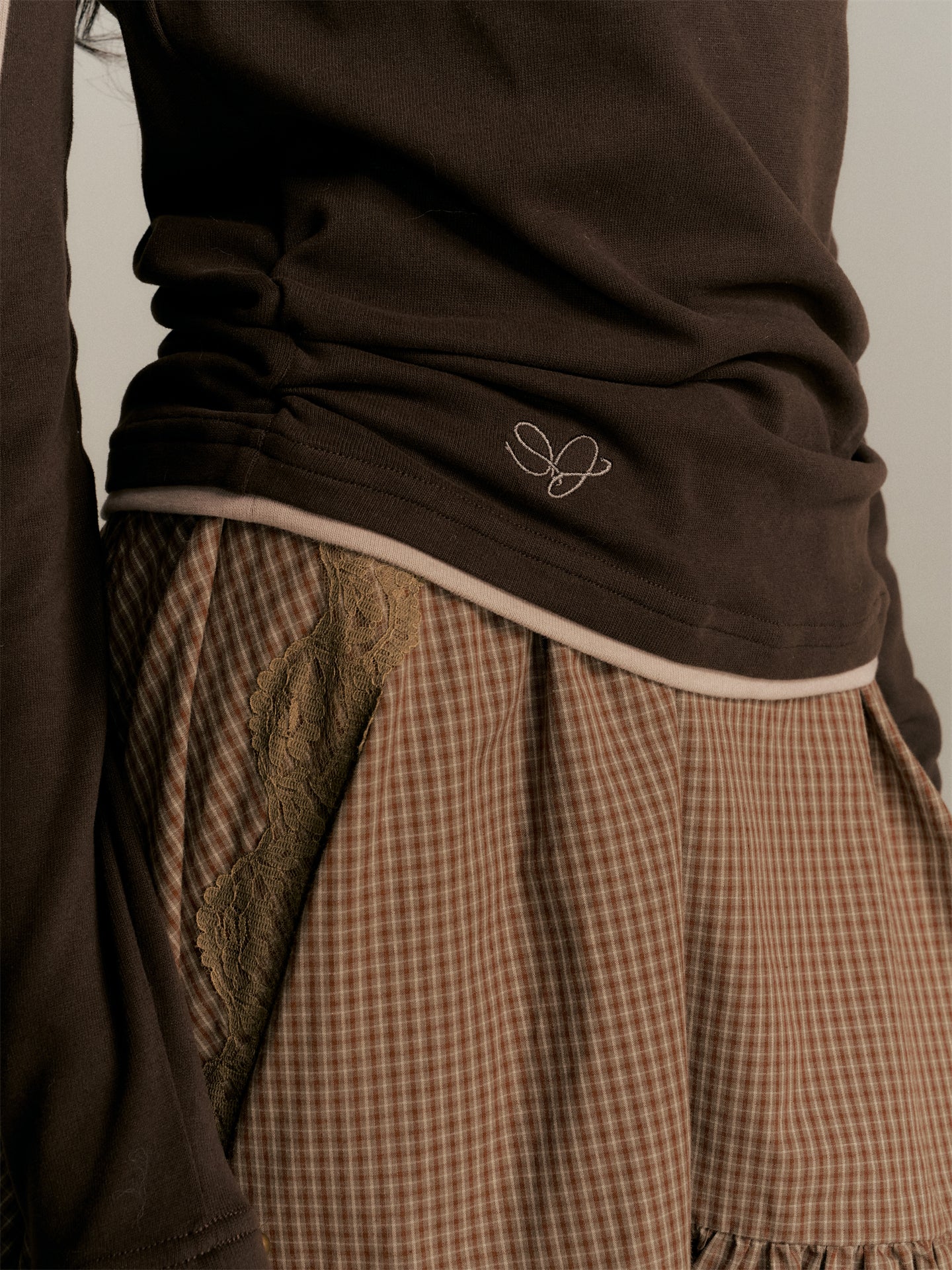 16DEWS 16D25346 Color blocking patchwork strap top