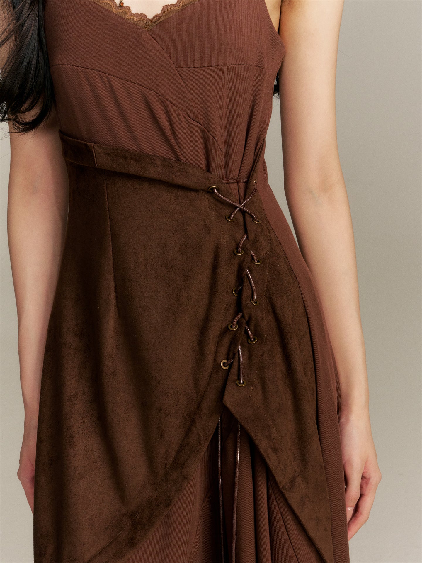 16DEWS 16D25350 Splicing irregular hem camisole dress
