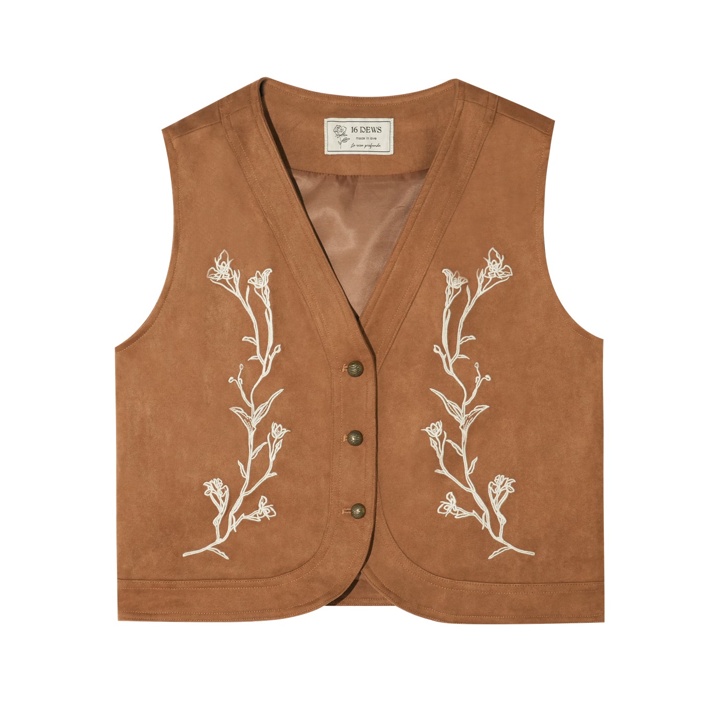 16DEWS 16D25362 Retro 3D embroidered vest