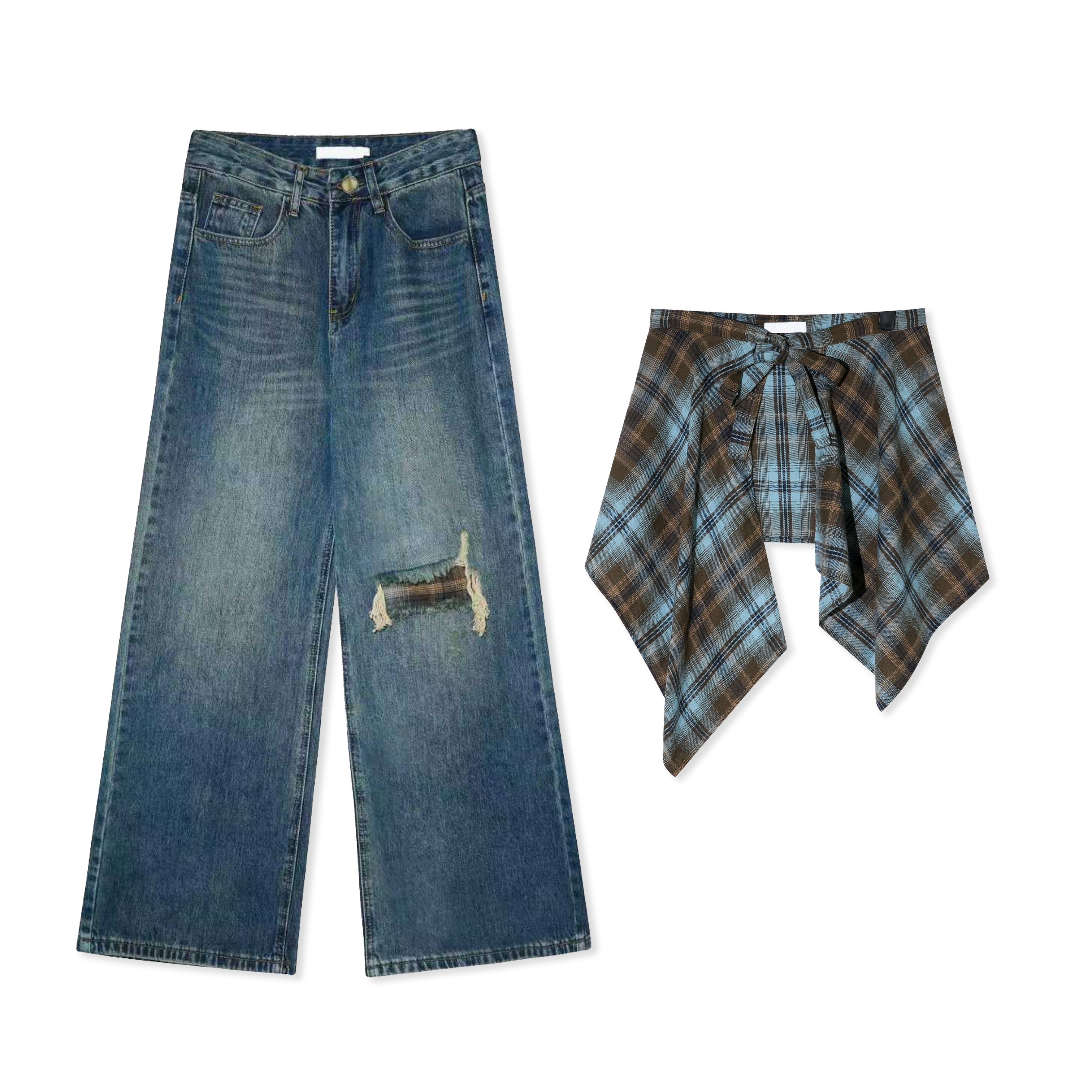 16DEWS 16D25391 High waisted loose jeans