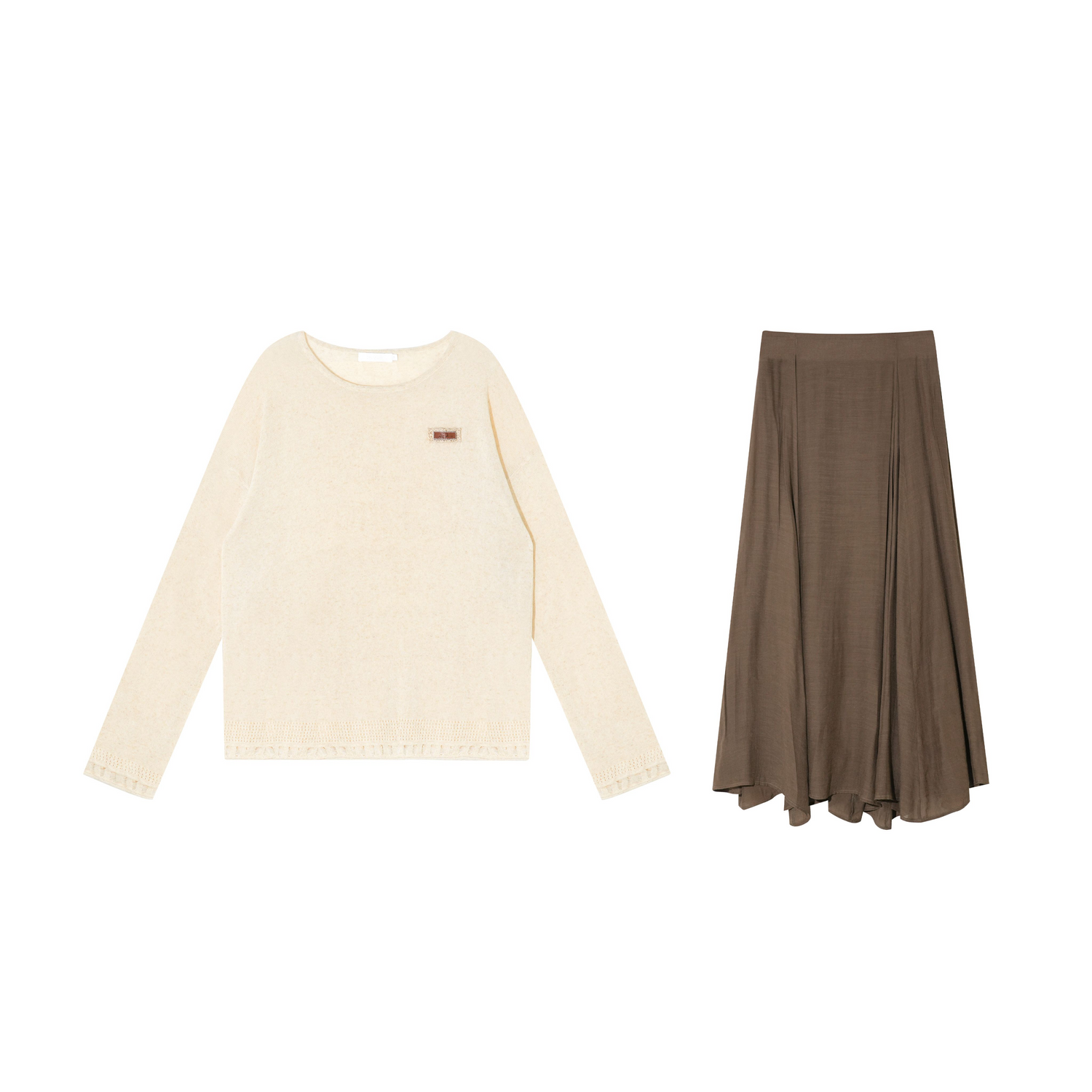 16DEWS 16D25394 Loose knitted top + skirt set
