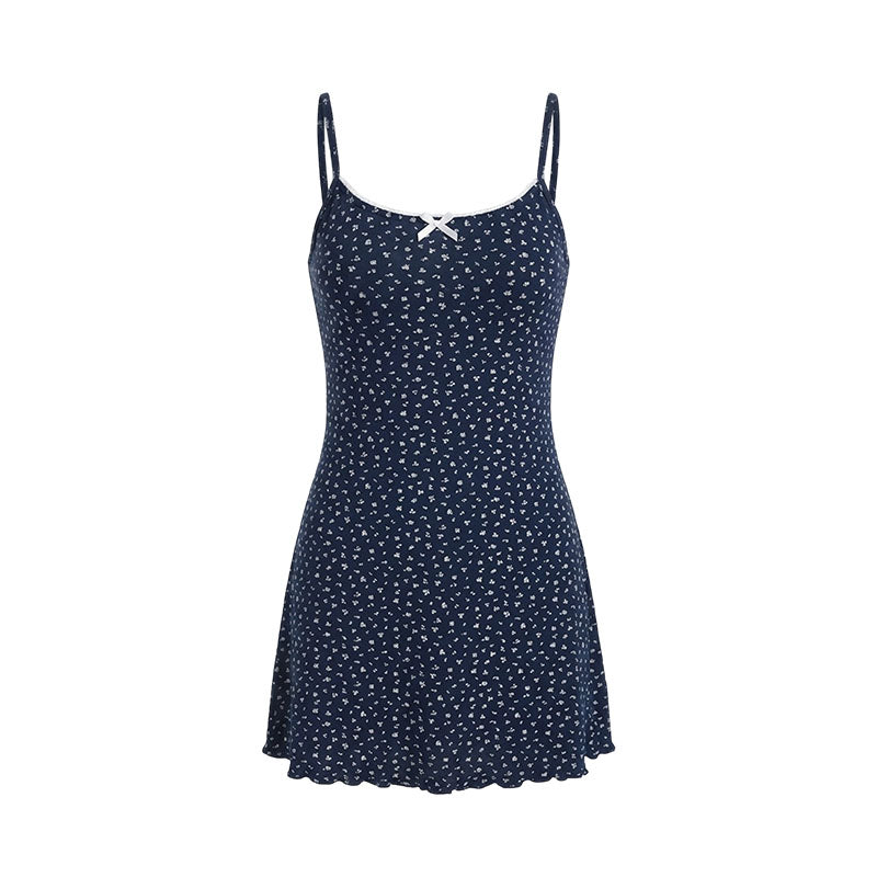 16DEWS 16D26129&16D26130 Blue floral short cardigan + camisole dress