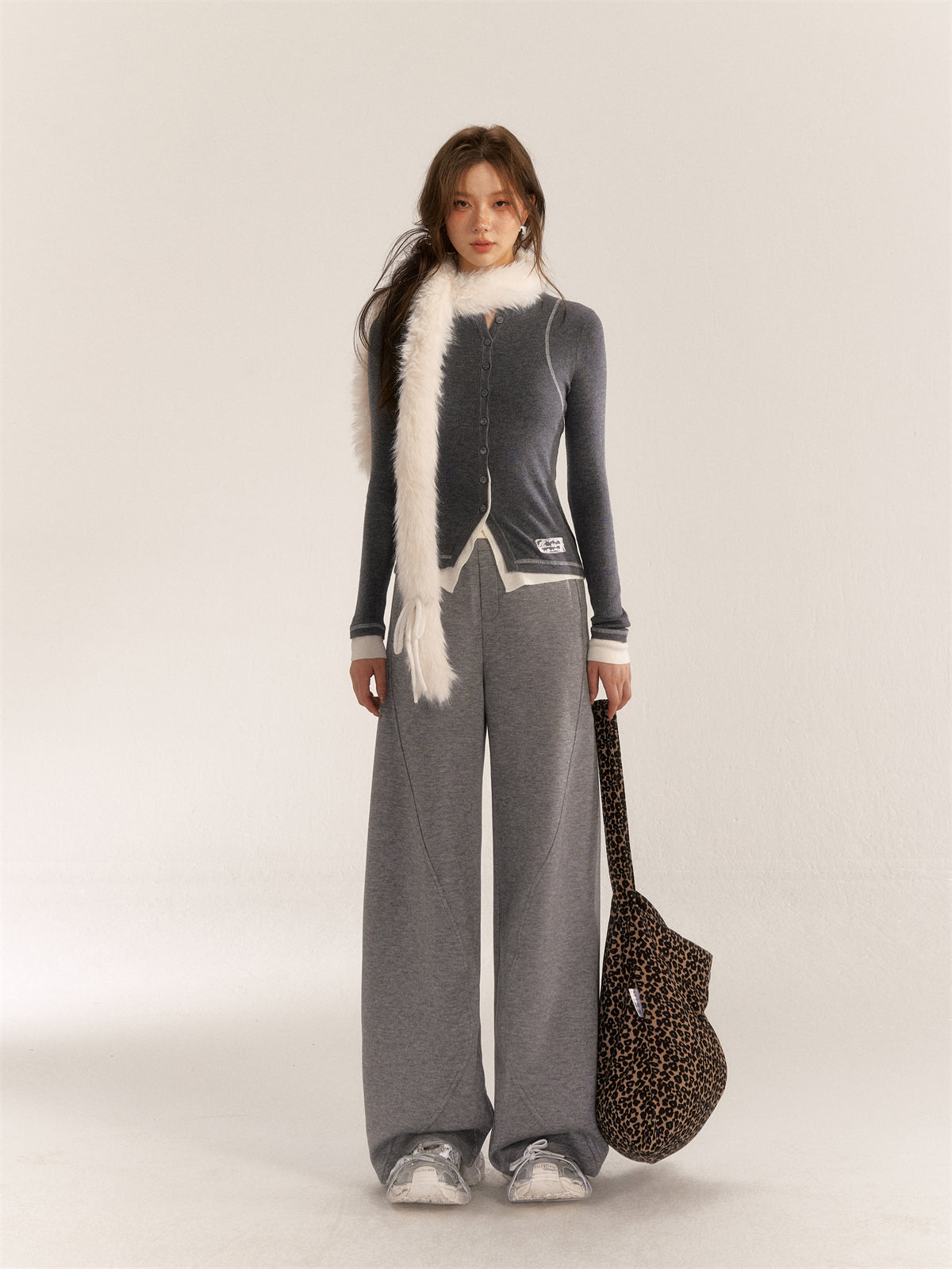 AsGony ASG24538 Contrast Knit Top(2color)