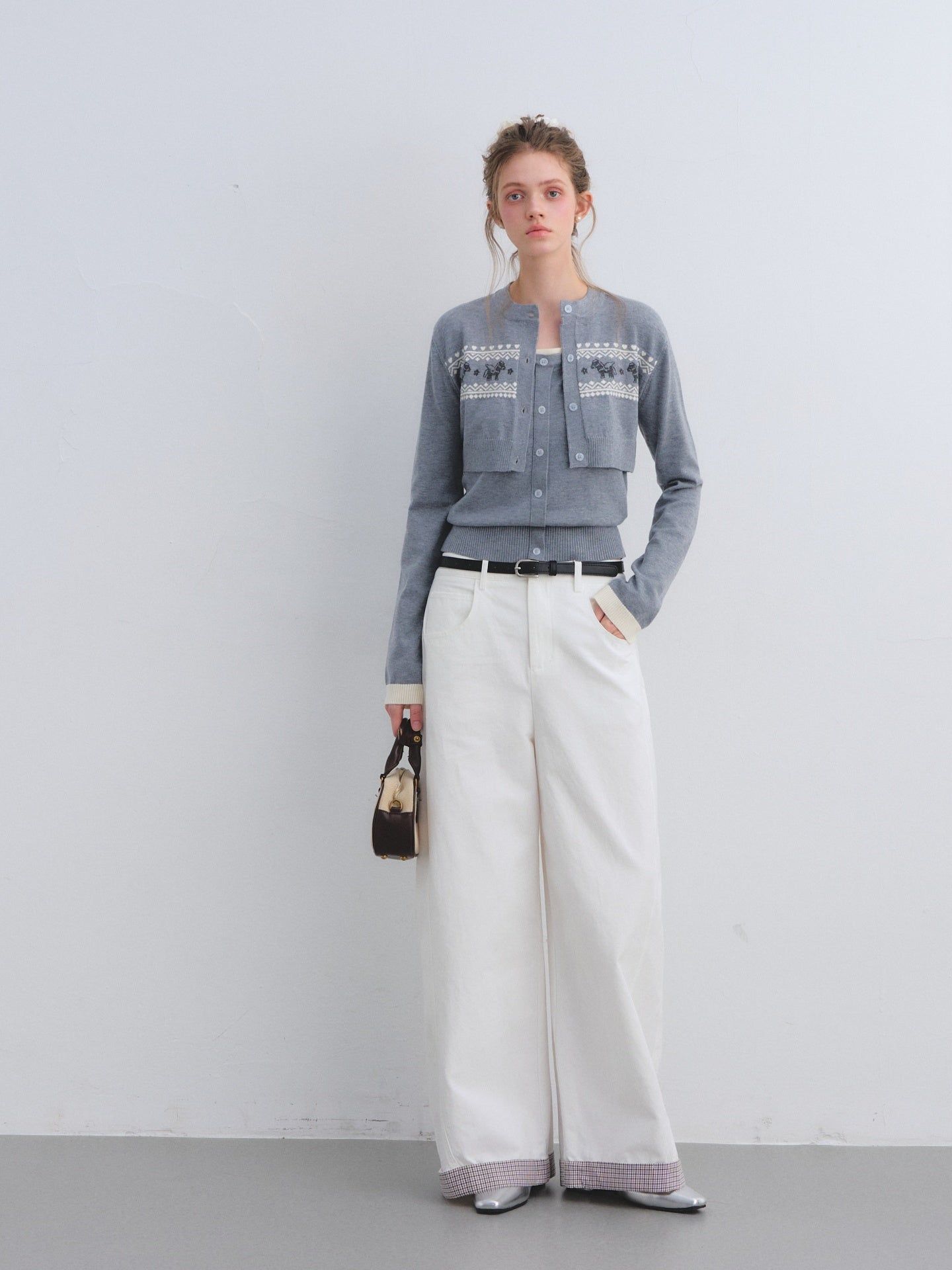 AsGony ASG25639 Little Pony Knitwear Two-Piece Set