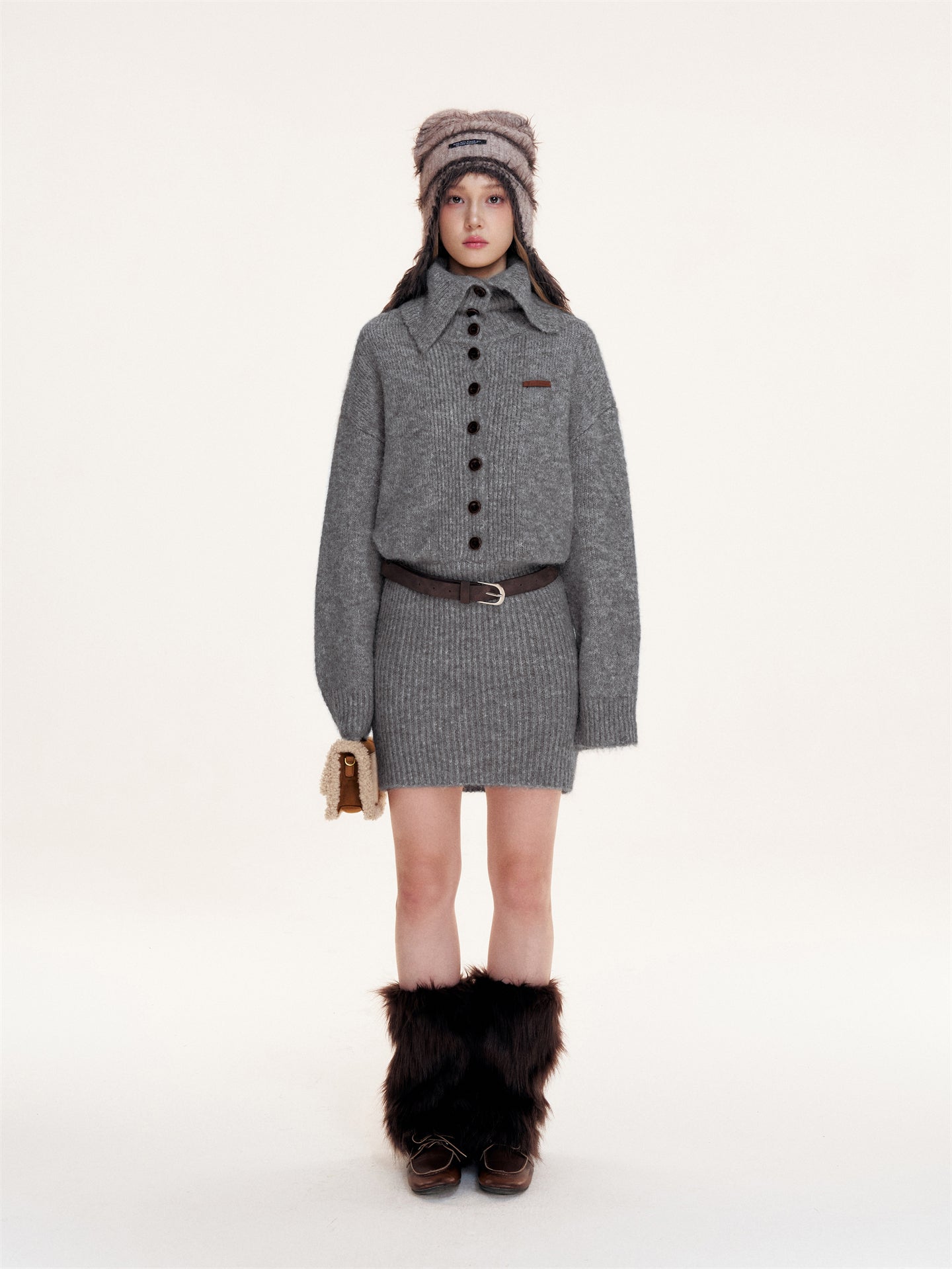 16DEWS 16D25395 Slim fit long sleeved knitted dress