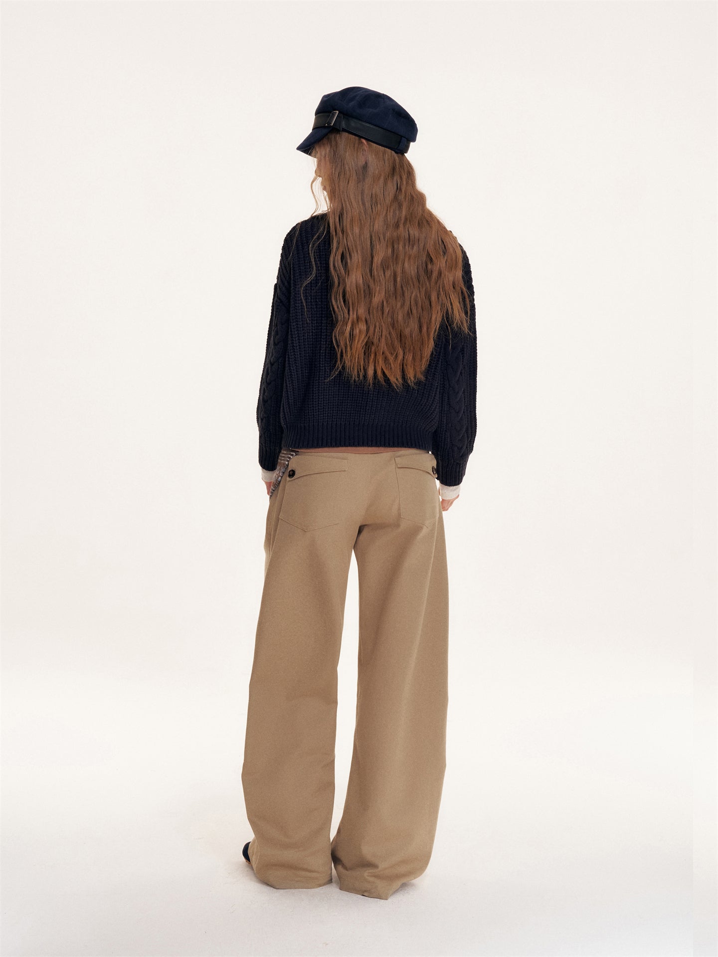 16DEWS 16D25436 Loose hanging curved knife work pants