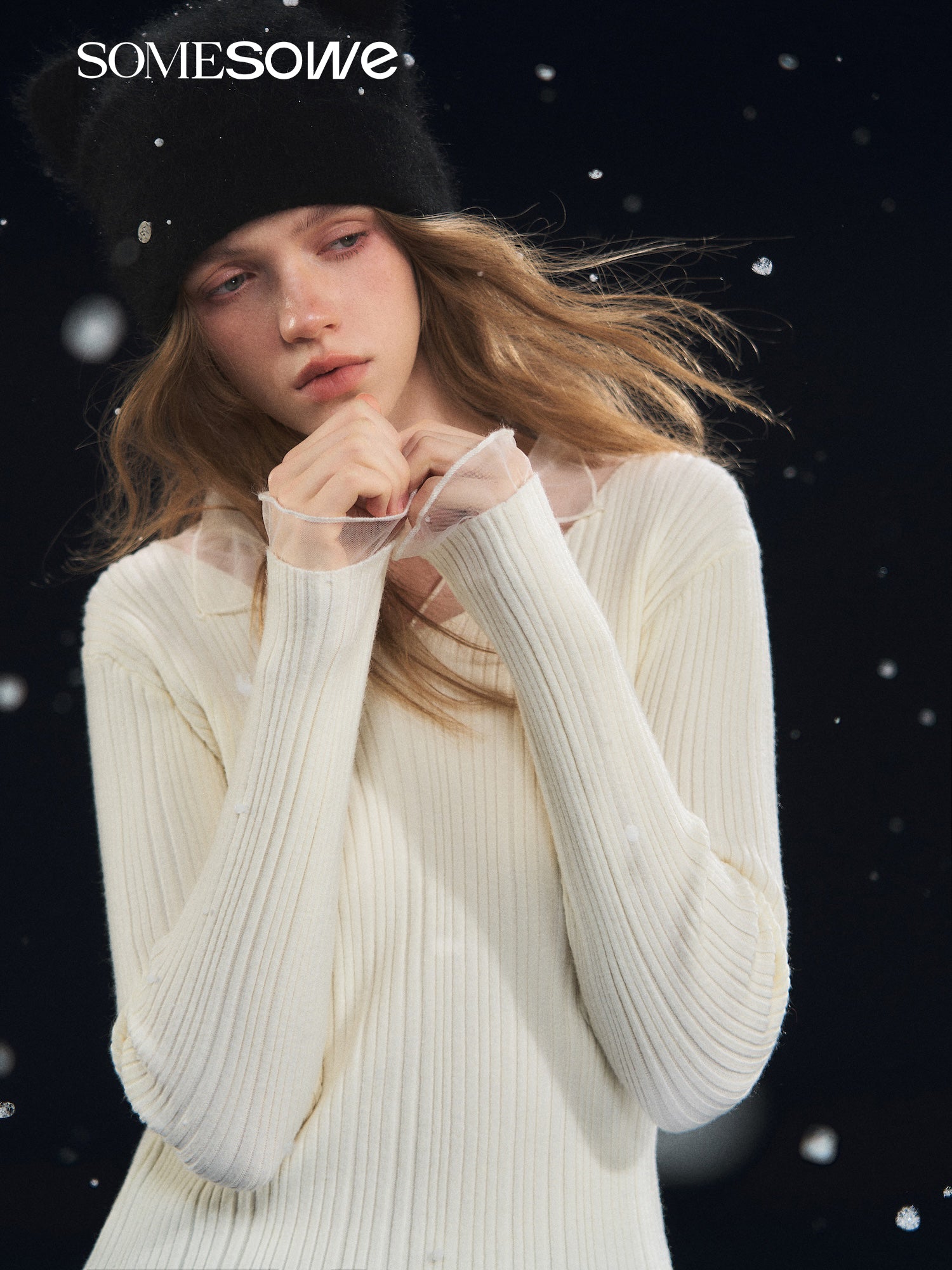 SOMESOWE S2508310 Mesh splicing high elasticity base shirt