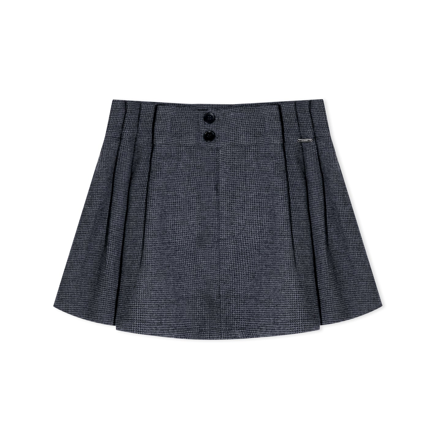 16DEWS 16D25417 Vintage plaid high waisted pleated A-line woolen skirt