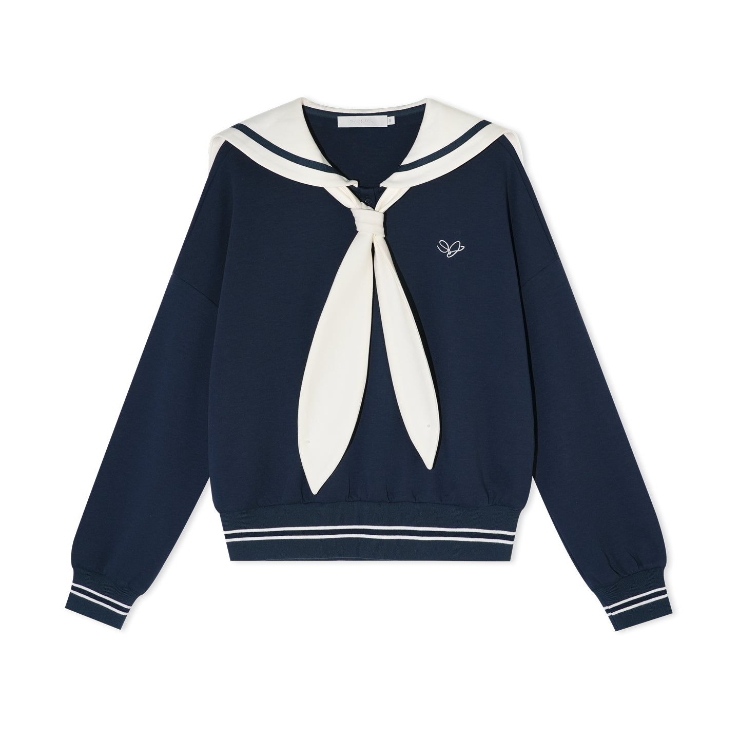 16DEWS 16D25415&16D25416 British Navy collar contrasting hoodie + skirt set