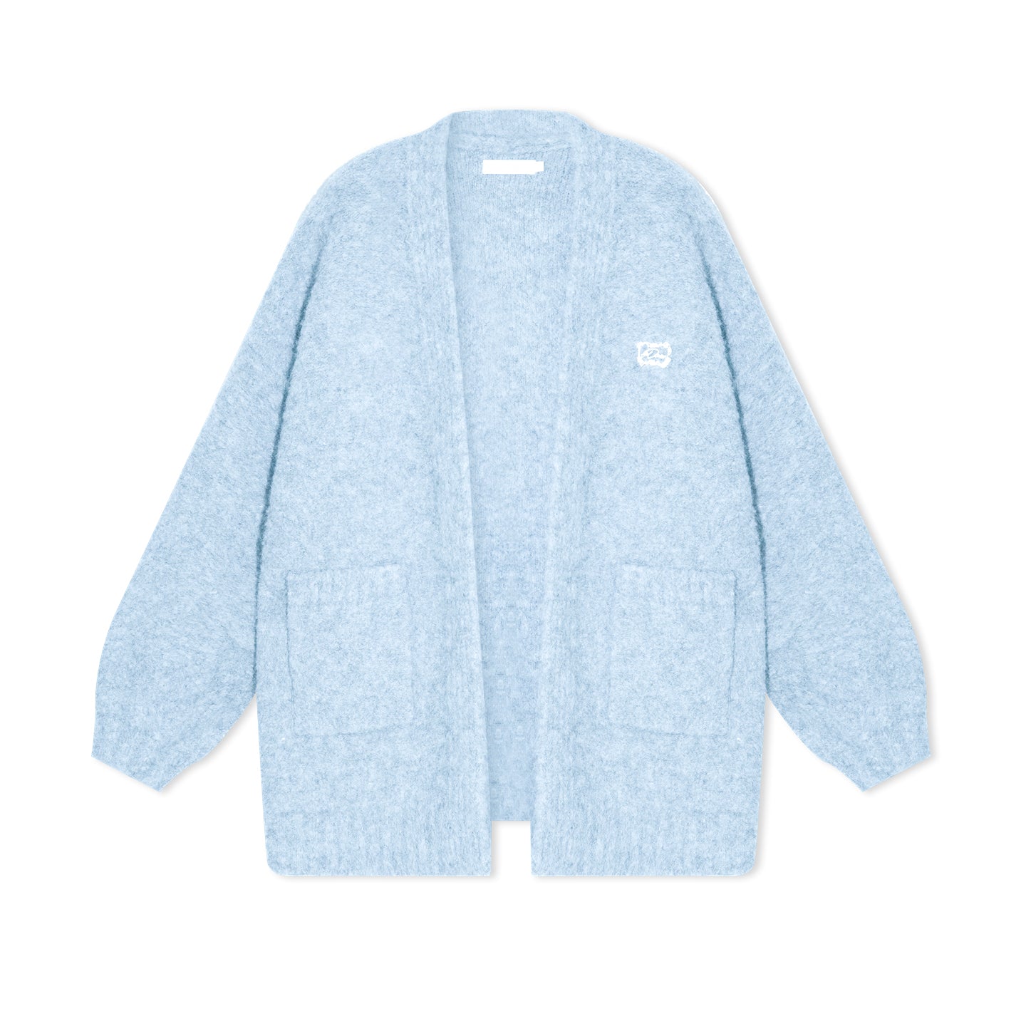 16DEWS 16D25412 Fluffy fur long sleeved V-neck knitted cardigan