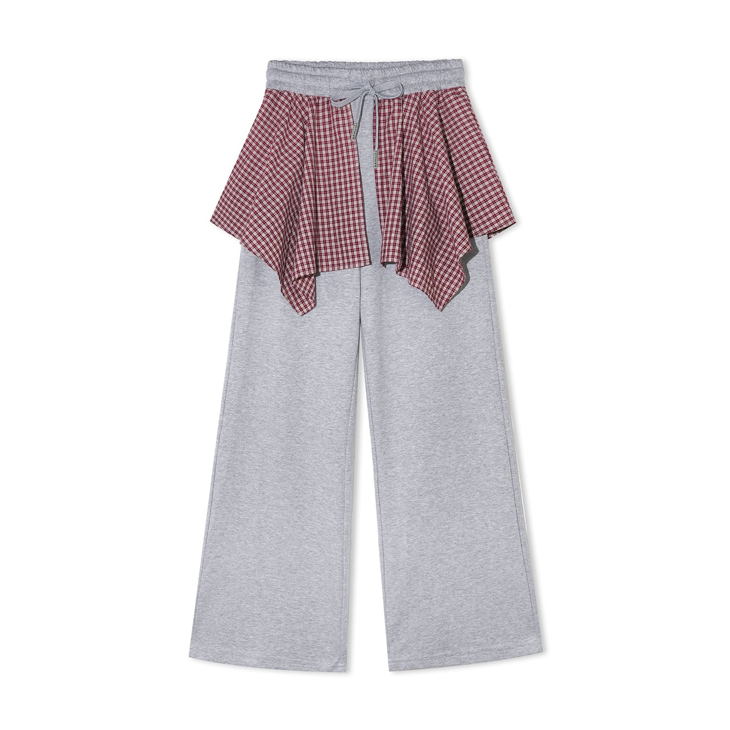 16DEWS 16D25397&16D25398 Plaid patchwork hooded sweatshirt + pants set